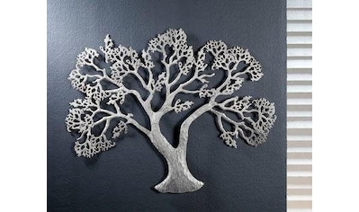 Wanddekoobjekt »Wandrelief Baum, silber«