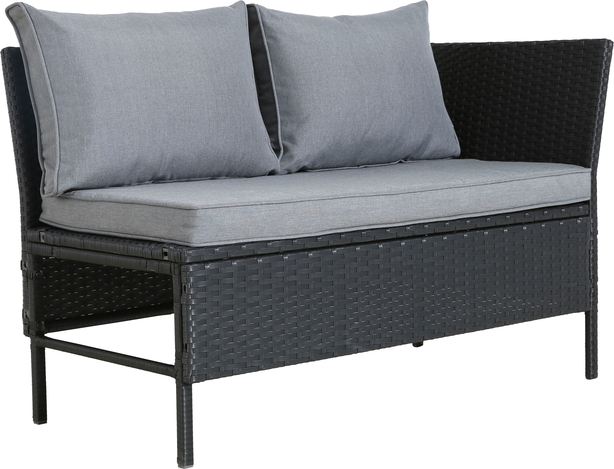 KONIFERA Gartenlounge-Set »»Manhattan««, (Set, 18 tlg., Ecklounge, Tisch 66x120x74 cm, 2 Hocker, inkl. Auflagen), Stahl/Polyrattan