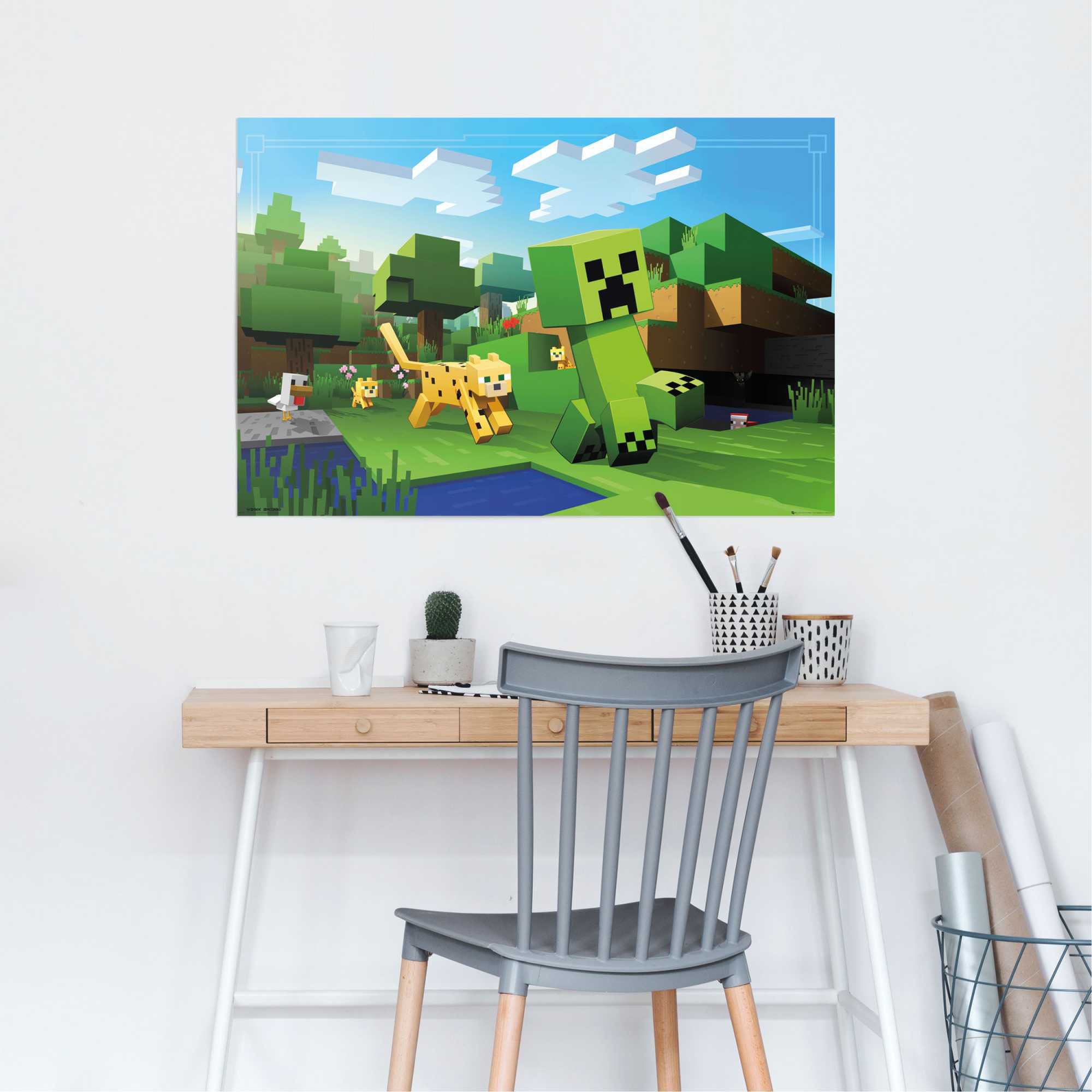 Reinders! Poster REINDERS "Poster Minecraft", grün (farbe bild(er): grün), B:91,5cm H:61cm, Papier, Bilder, Poster 2