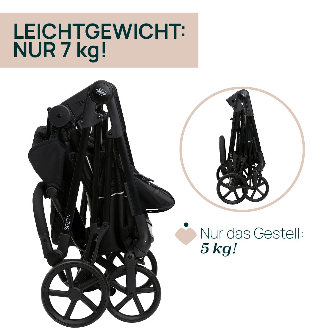 Chicco Kinder-Buggy »Seety Etna Black«, 22 kg