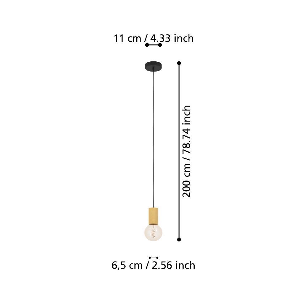 EGLO Hängeleuchte »POZUETA 1«, 1 flammig, Leuchtmittel E27 | ohne Leuchtmittel, Pendelleuchte, E27 Fassung mit Kabel, Metall, Ø 6,5 cm