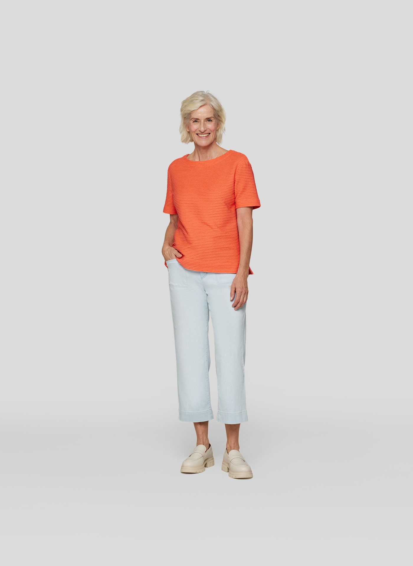 Rabe Rundhalsshirt, mit Struktur-Optik