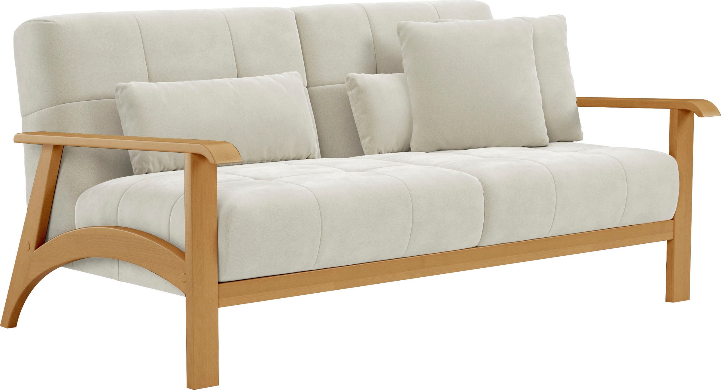 sit&more 2,5-Sitzer »Billund«, Armlehnen aus eichefarbigem Buchenholz, verschiedene Bezüge und Farben