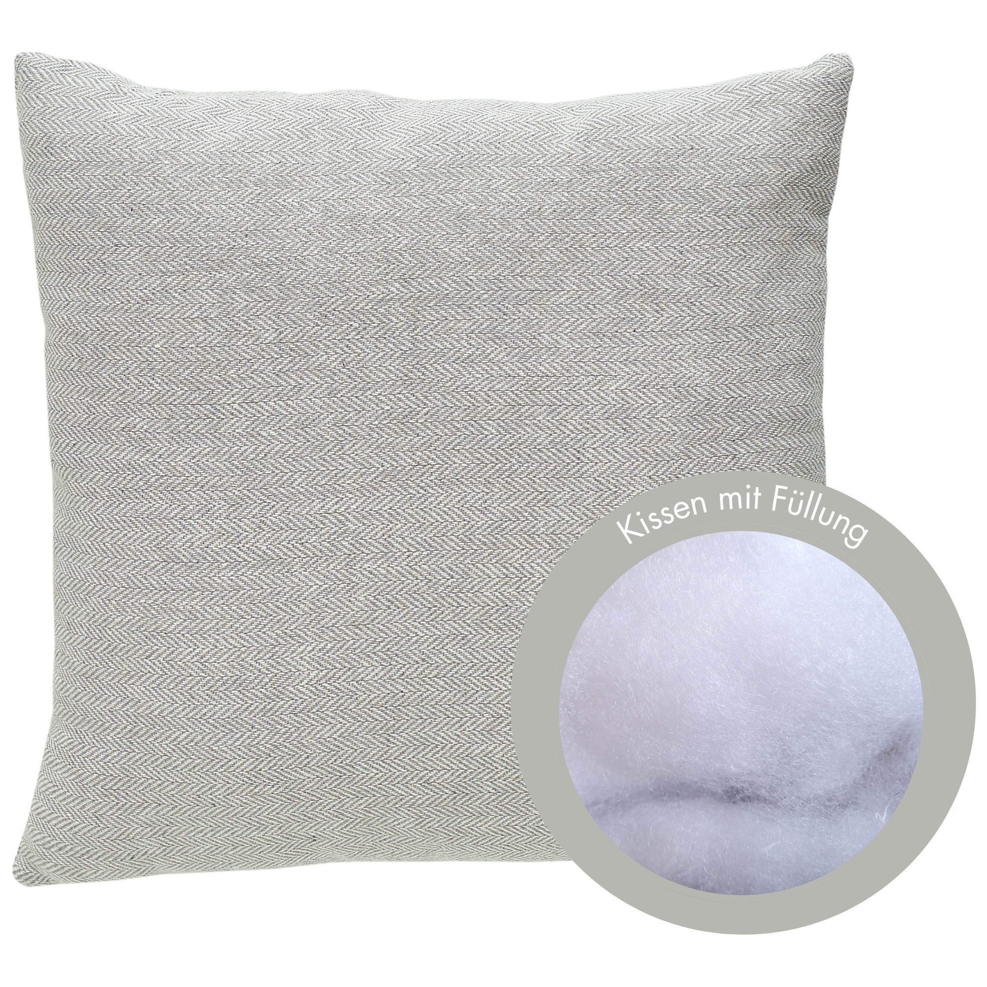 Thumbnail - Andiamo Dekokissen "Jenny" Zierkissen, Fishgrätmuster, eckig, 40x40 cm, Kissenhülle mit Füllung