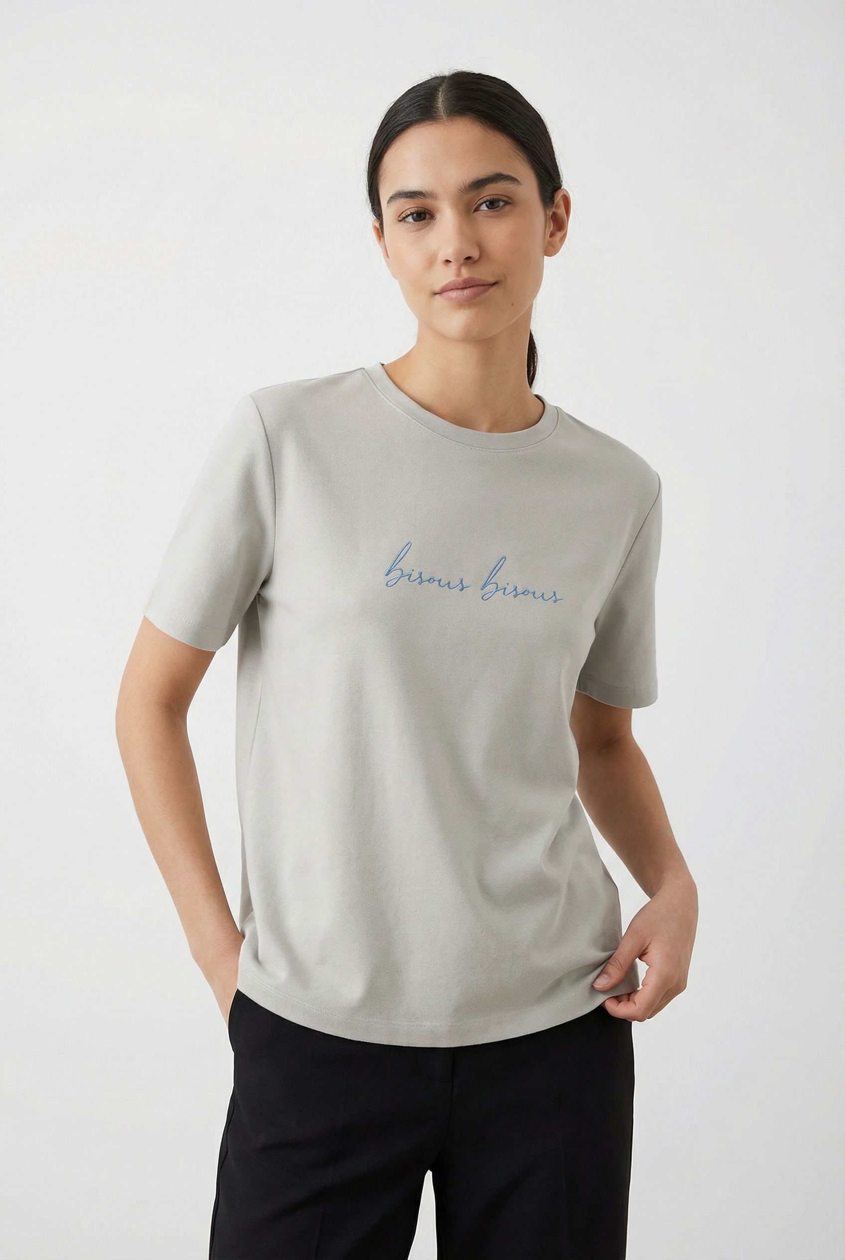 Vila Kurzarmshirt "VISYBILLA FRENCH O-NECK S/S TOP/PB/LC" günstig online kaufen