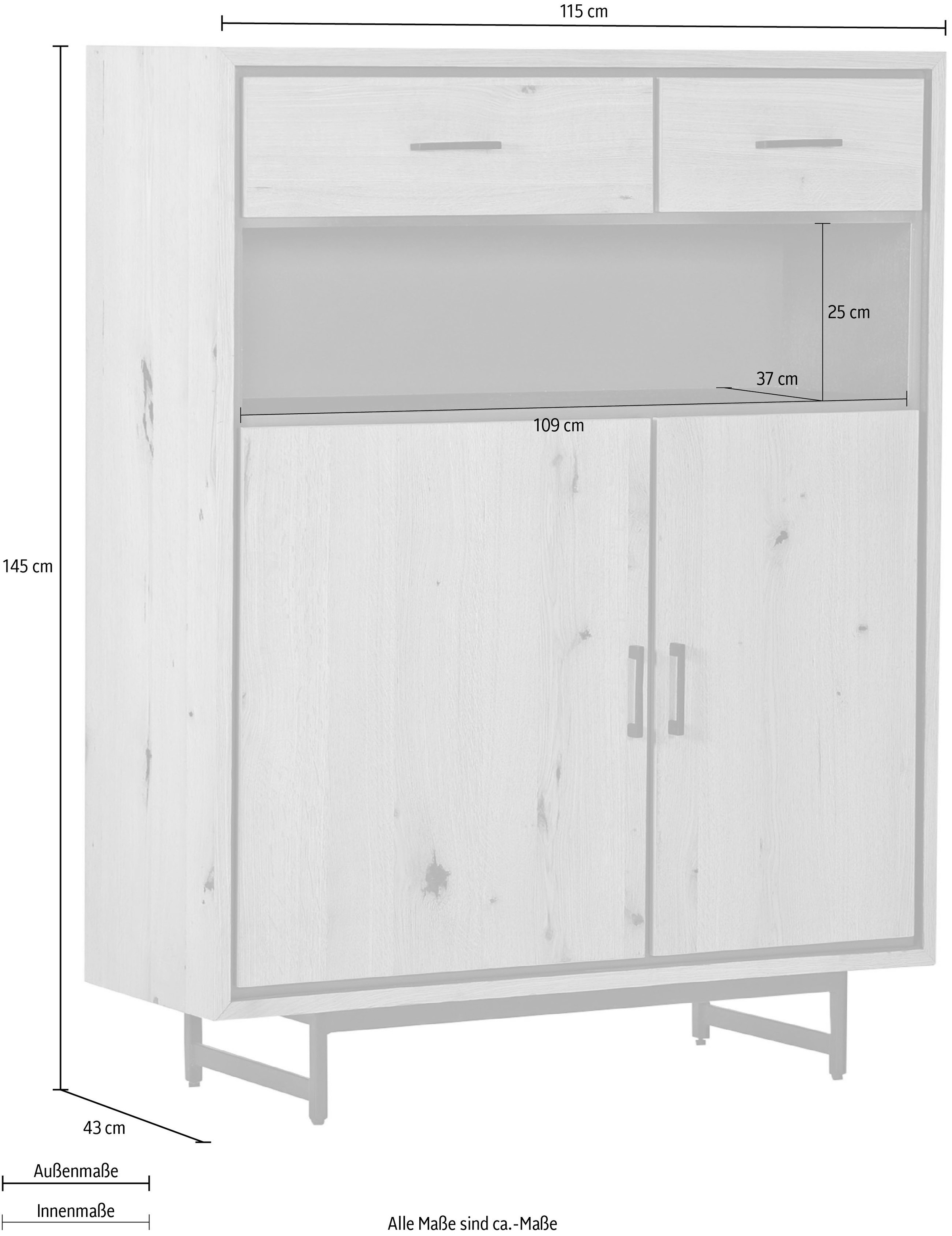 Gutmann Factory Highboard, Stauraumschrank, Breite 115 cm