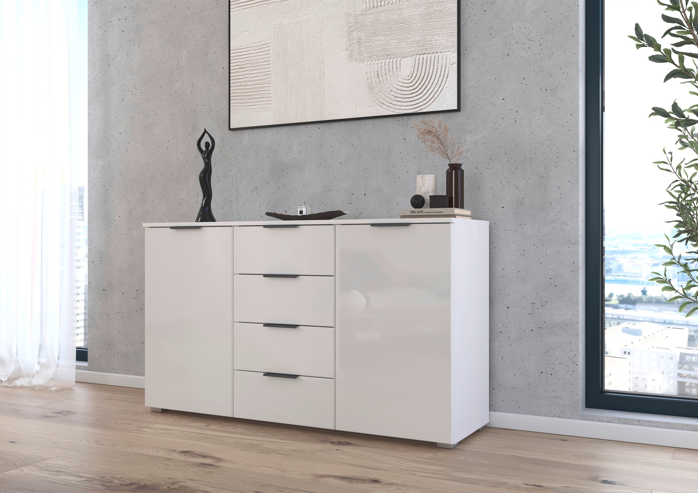 rauch Kombikommode "Sideboard Kombikommode Schubladenkommode AGORDO mit Gla günstig online kaufen