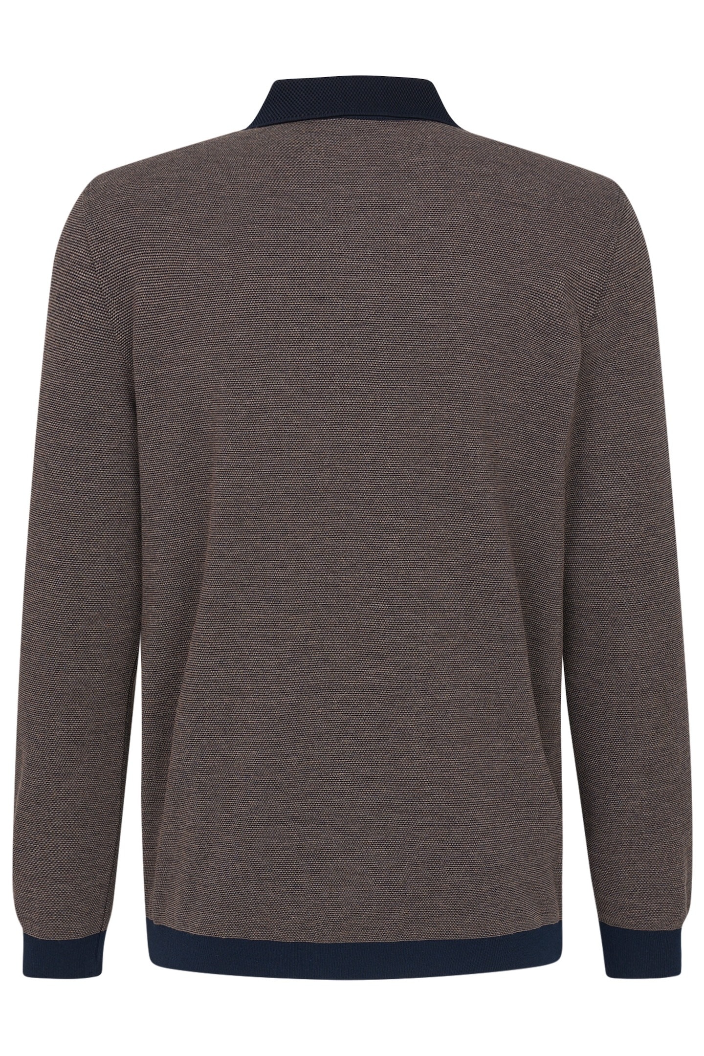 bugatti Langarm-Poloshirt, mit Strukturkragen