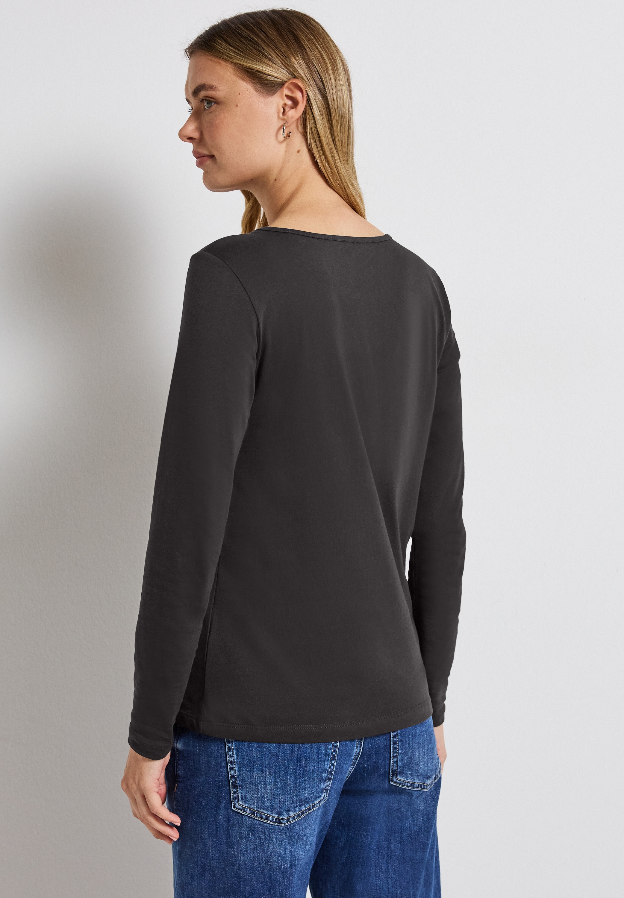 STREET ONE Langarmshirt aus reiner Baumwolle günstig online kaufen