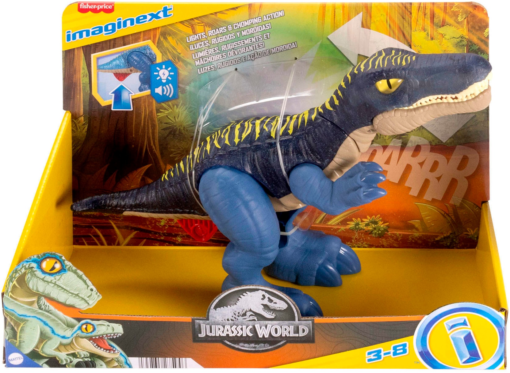 Mattel® Actionfigur »Imaginext Jurassic World Knurrender Leucht-Baryonyx« mit Geräuschen