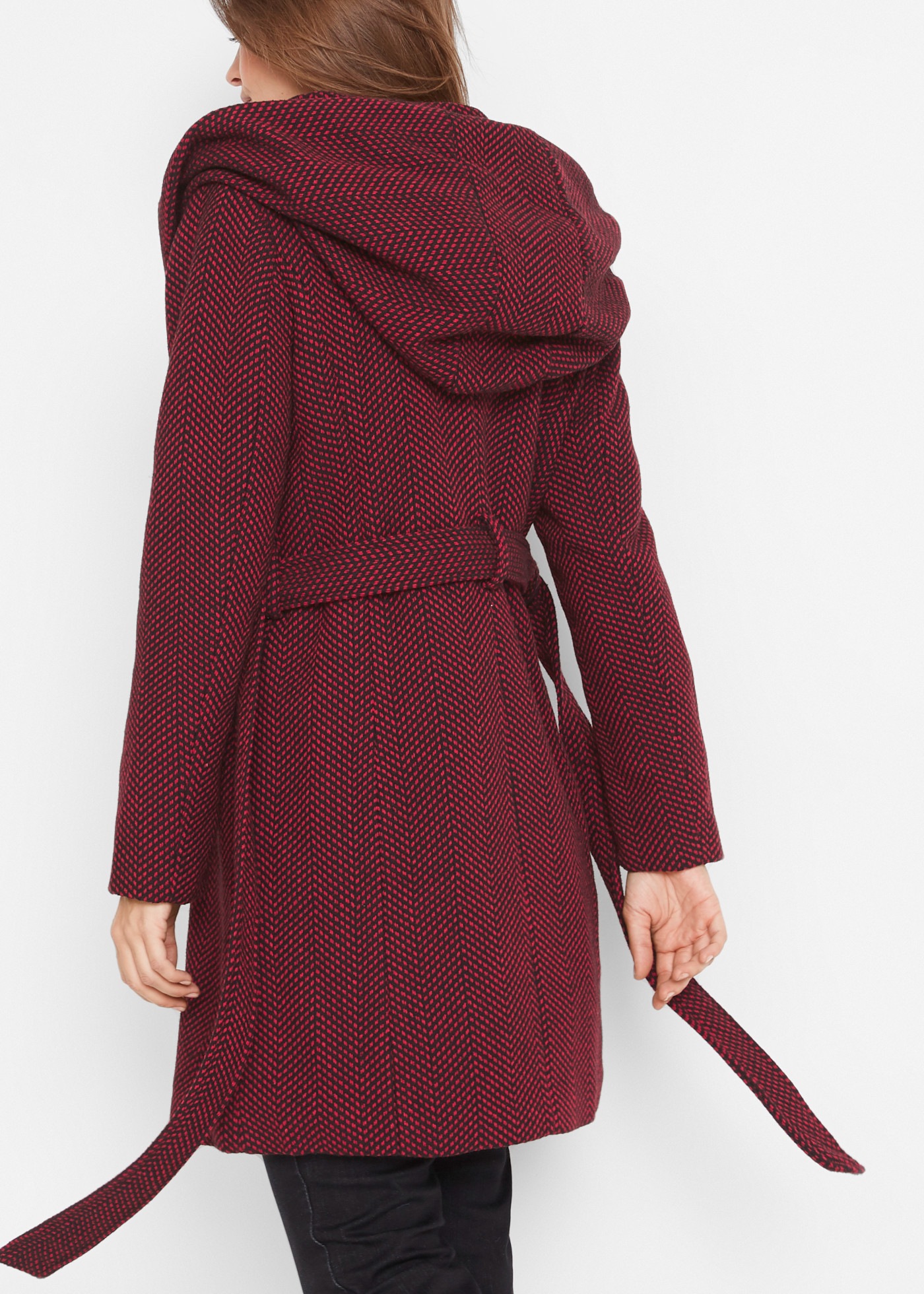 bonprix Outdoorjacke zweireihig, mit großer Kapuze, Loose Fit