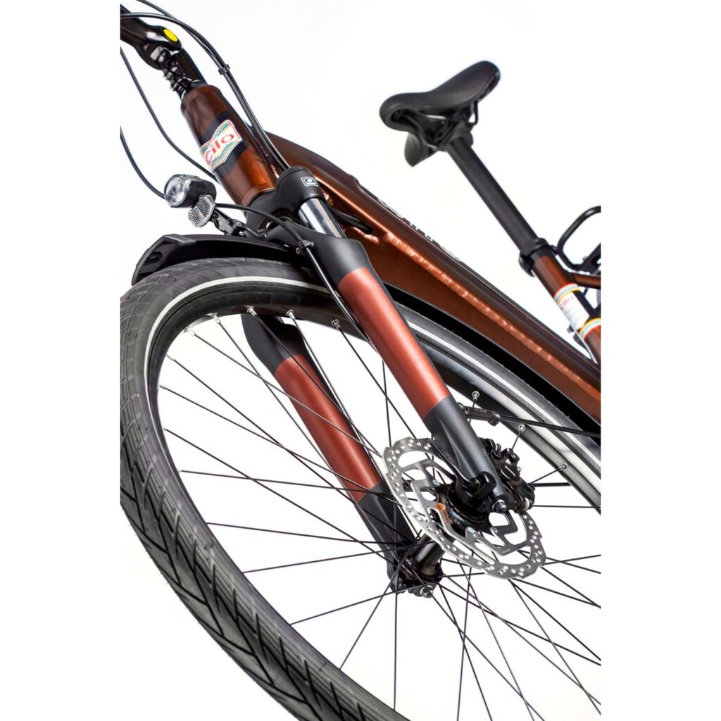 Cilo E-Bike »Cityliner CCLÂ°02+ Chocolate«, Shimano, Acera M360, Mittelmotor 250 W