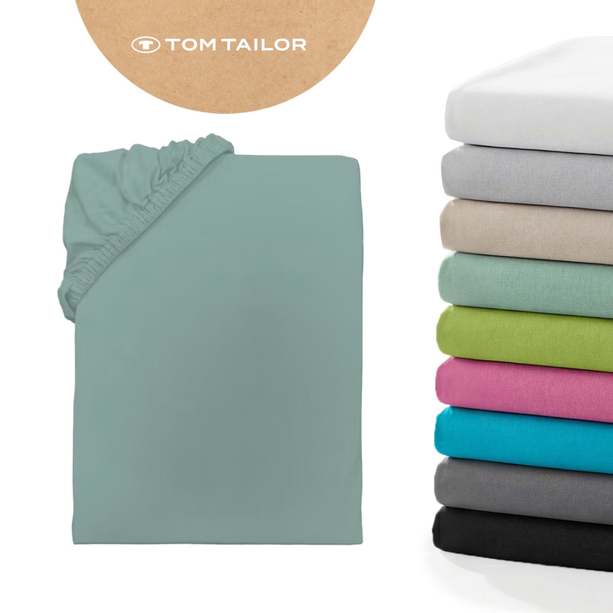 TOM TAILOR HOME Spannbettlaken "Tom Tailor Jersey" ab Größe 90x200 cm, Laken in hochwertiger Jersey Qualität
