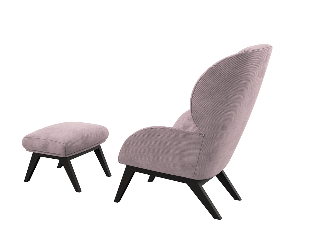 FLEXLUX Ohrensessel »Adria Designsessel, Loungesessel,«, Stil & Komfort, organische Form, Fuß Holz schwarz