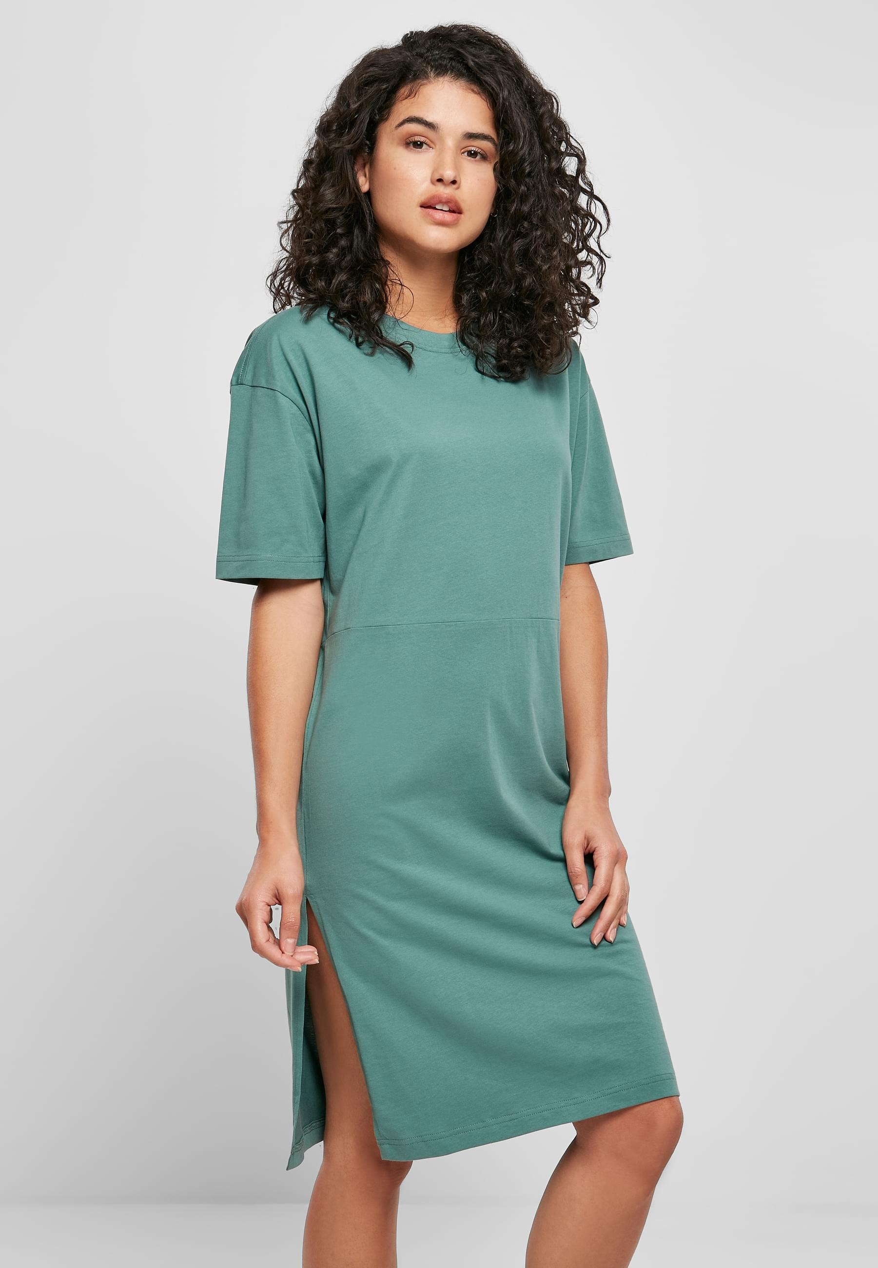 URBAN CLASSICS Shirtkleid »Urban Classics Damen Ladies Organic Oversized Slit Tee Dress«, (1 tlg.)