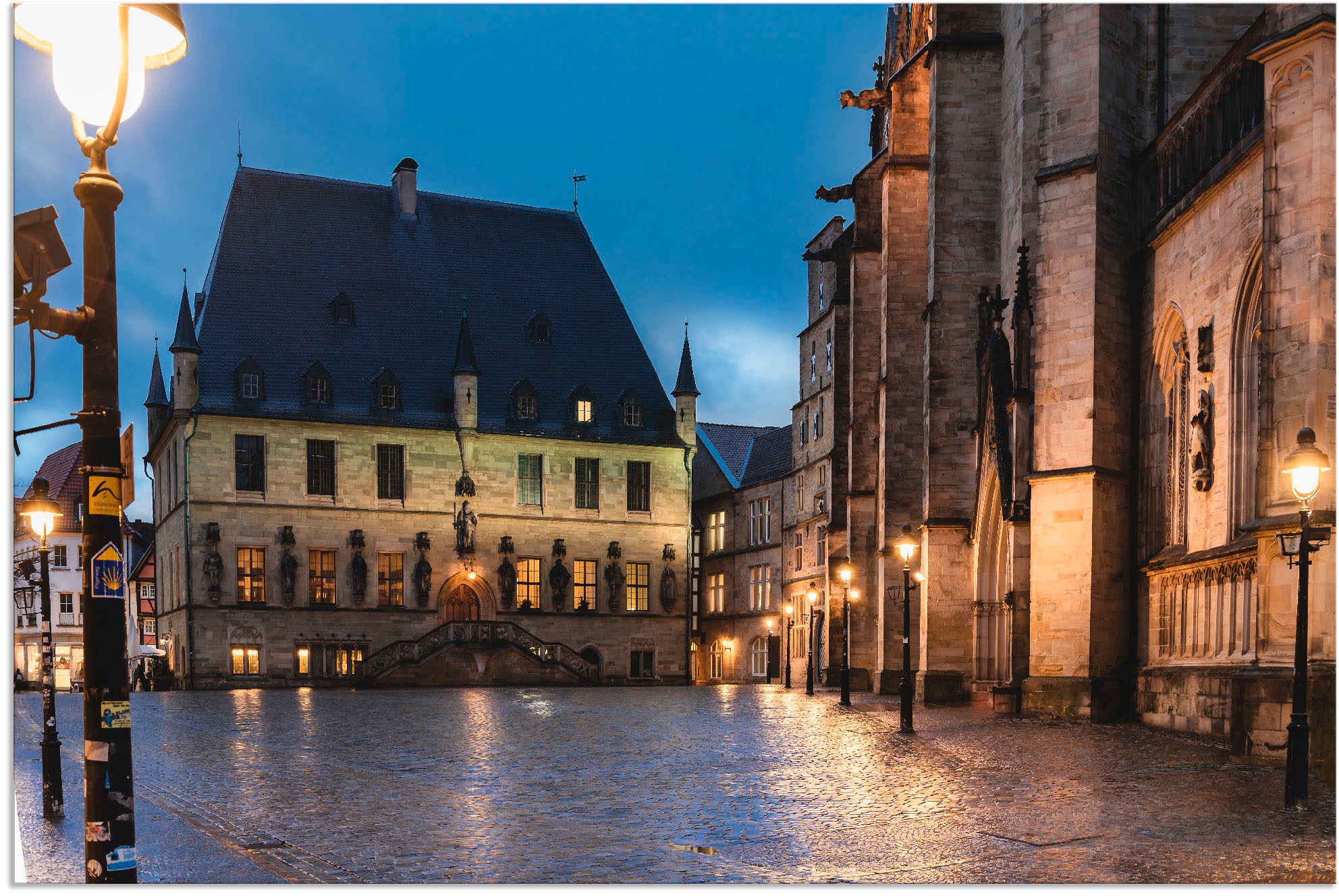 Artland Wandbild "Rathaus Osnabrück I", Gebäude, (1 St.), als Alubild, Outdoorbild, Poster in verschied. Größen