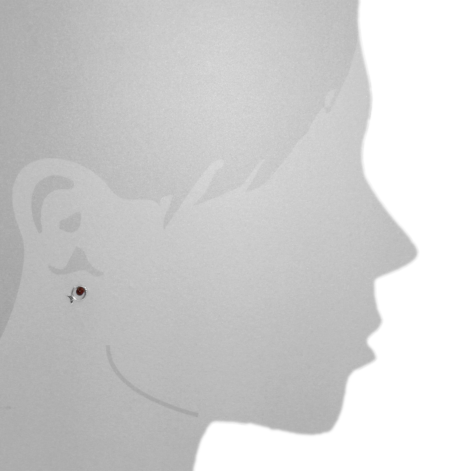 OSTSEE-SCHMUCK Paar Ohrstecker »- Fisch - Silber 925/000 - Bernstein«