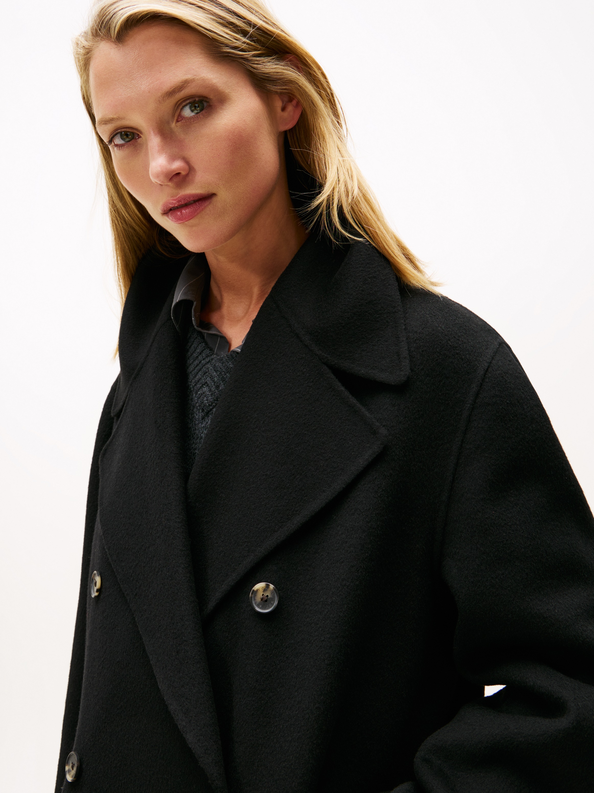 Tommy Hilfiger Kurzmantel "DF WOOL BLEND REG PEACOAT", aus reiner Wolle günstig online kaufen