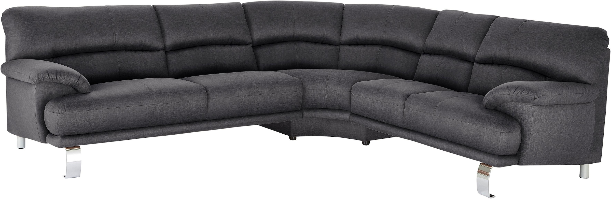 TRENDMANUFAKTUR Ecksofa »Cecilia II, in italienischen Design, bequem, hoher Sitzkomfort, L-Form«, extrabreite Armlehnen für noch mehr Sitzkomfort
