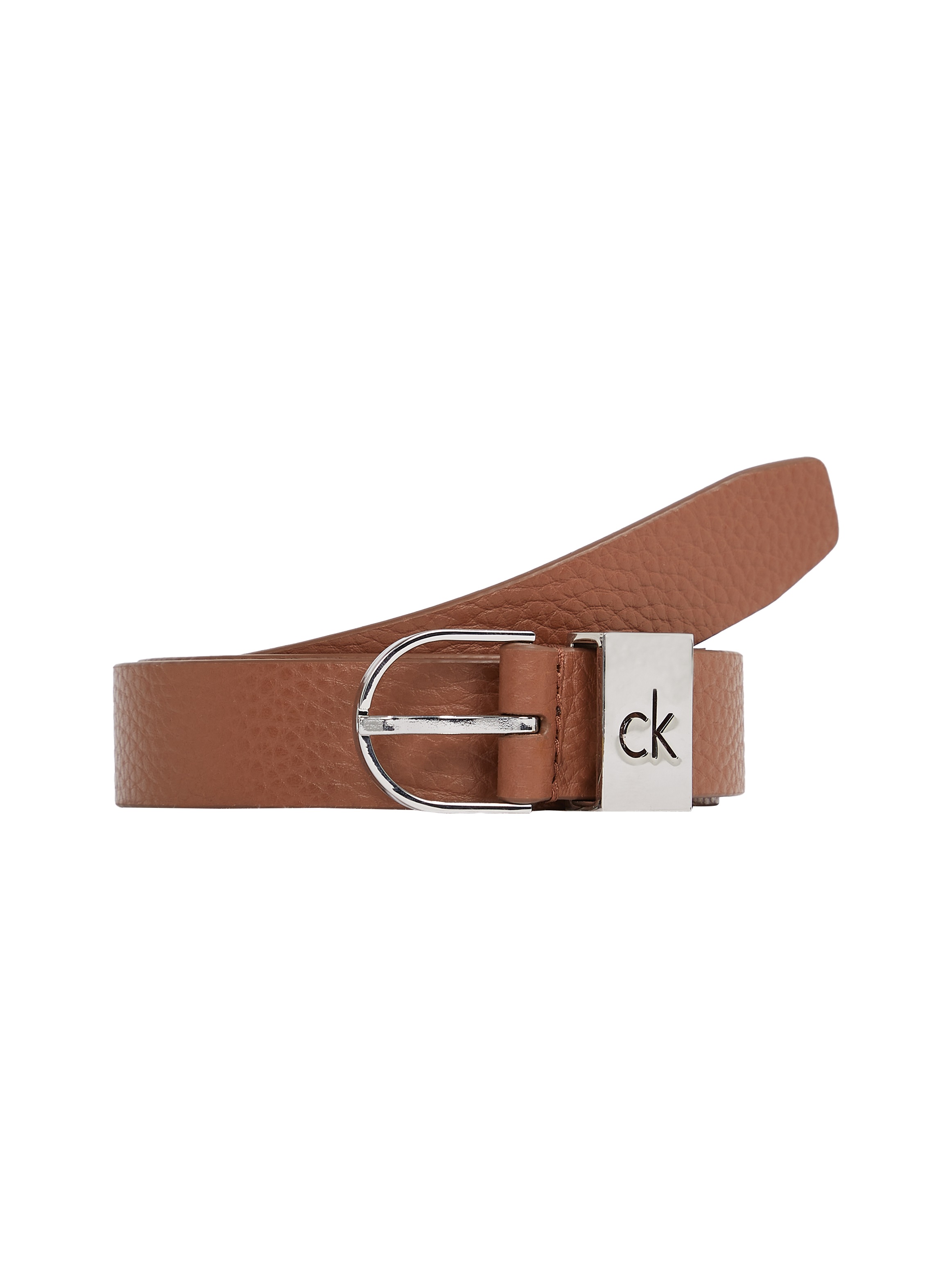 Ledergürtel »CK LOOP THIN ROUND BUCKLE 2.5«, Logoprägung