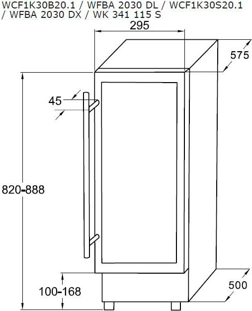 Amica Weinkühlschrank »WK 341 115 S«, für 20 St. Standardflaschen á 075l, Standkühlschrank