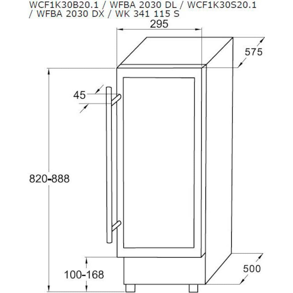 Amica Weinkühlschrank »WK 341 115 S«, für 20 Standardflaschen á 075l