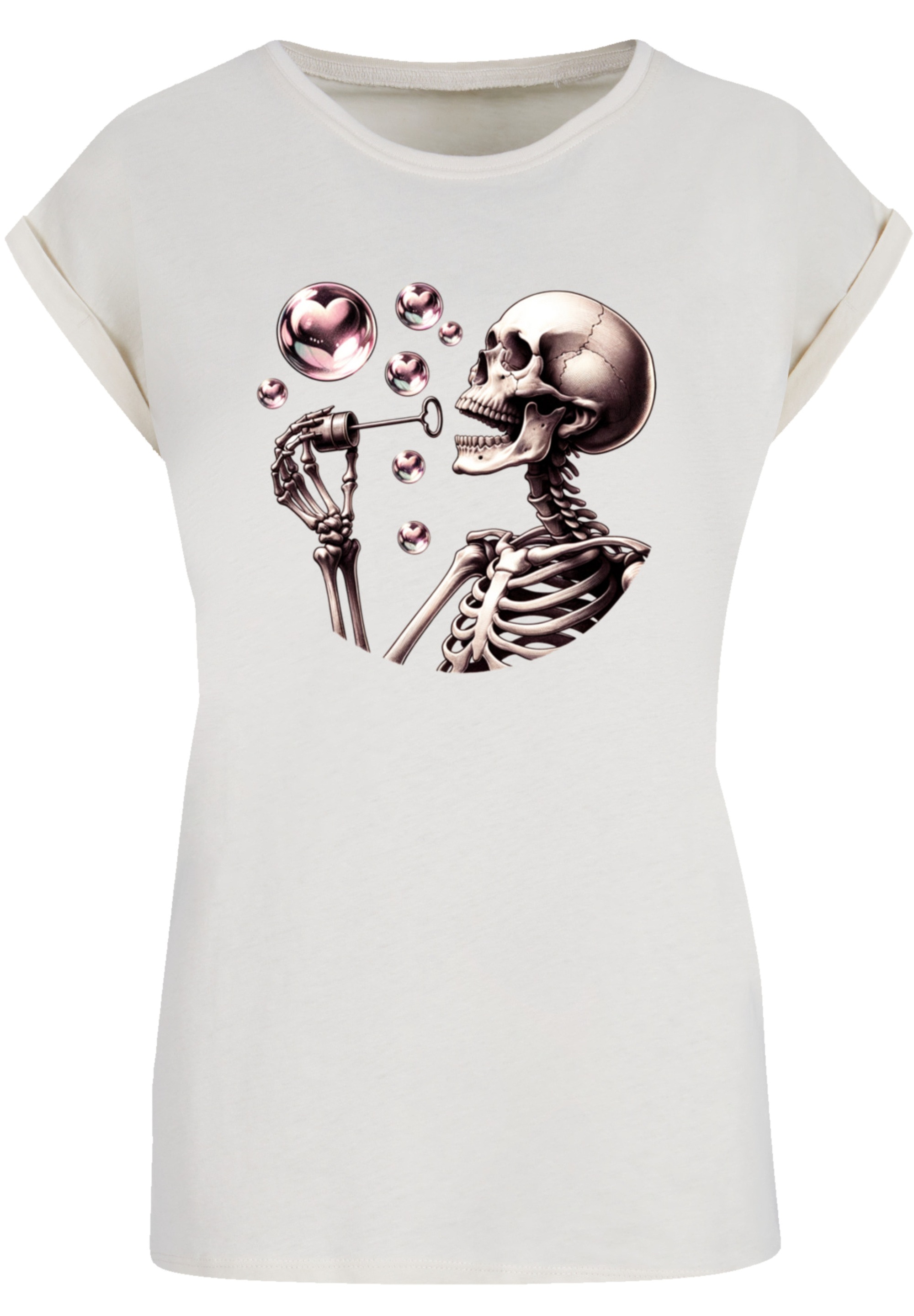 F4NT4STIC T-Shirt »Niedliches Goth Skelett Herz Seifenblasen«, Premium Qualität