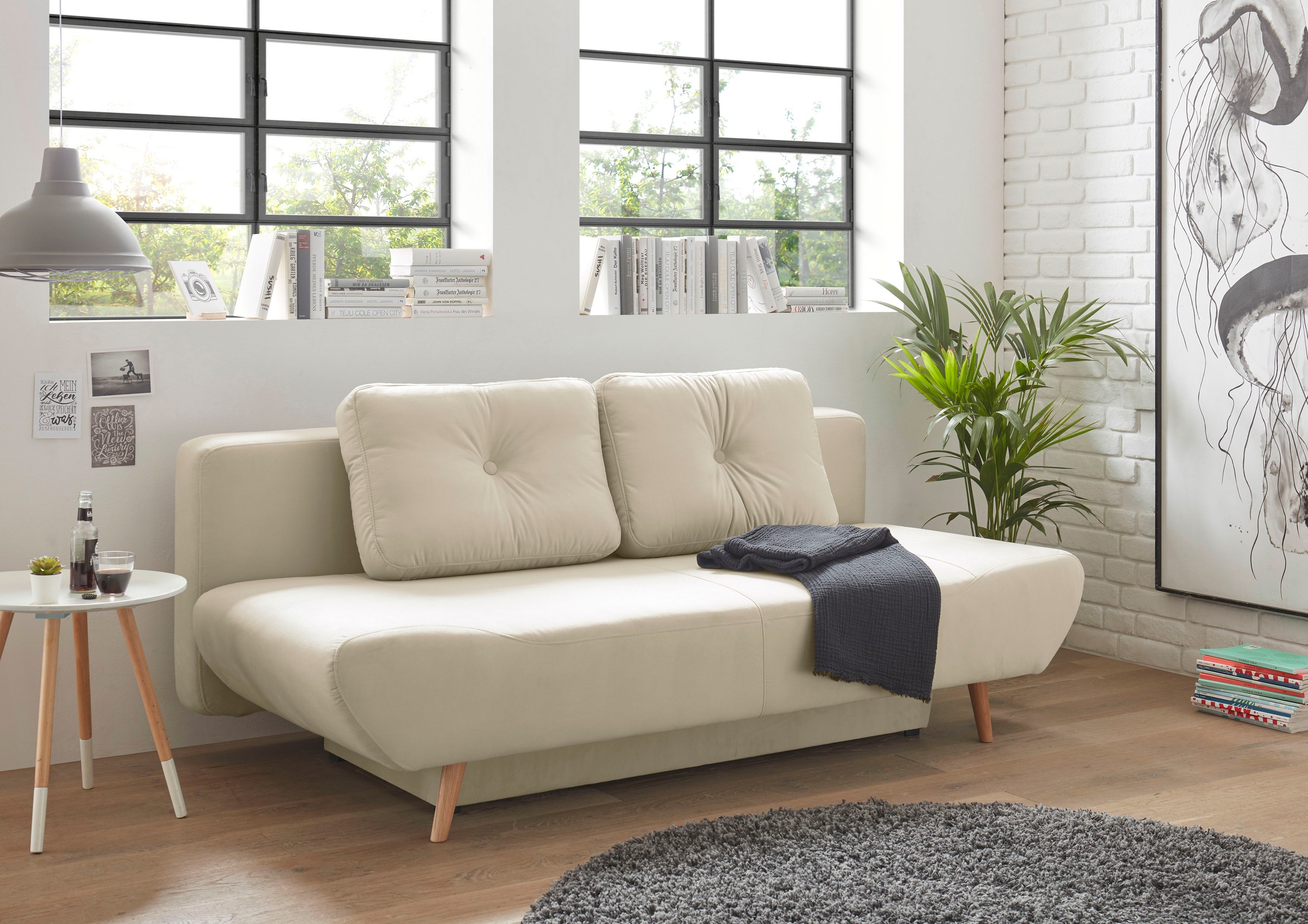 Thumbnail - Home affaire Schlafsofa "Segmon" einfach in ein bequemes Bett umwandeln, inklusive Bettkasten