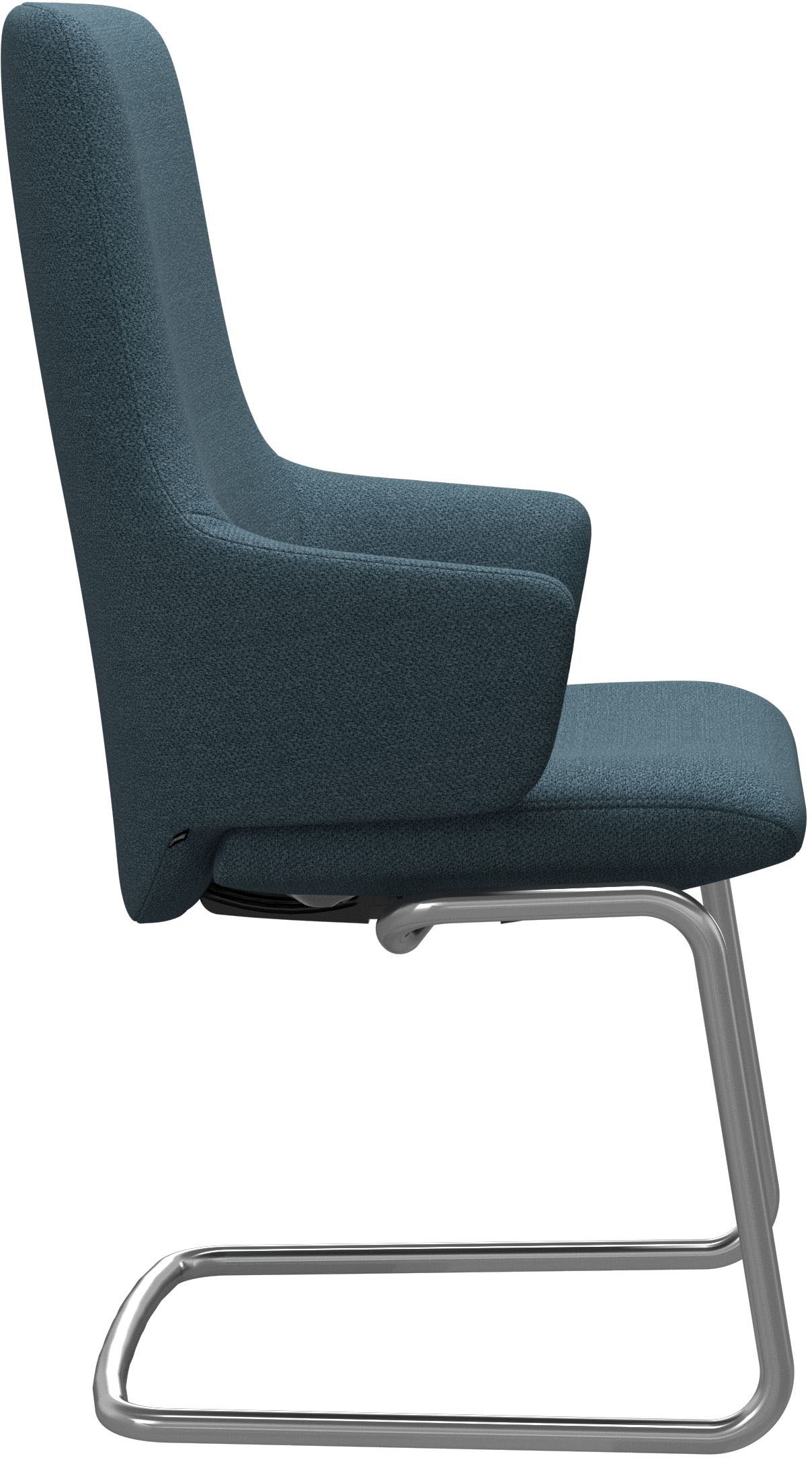 Stressless® Polsterstuhl »Laurel«, ROHLEDER Stoff Q2 FARON, High Back mit Armlehne, Größe L, mit Beinen aus Stahl in Schwarz matt