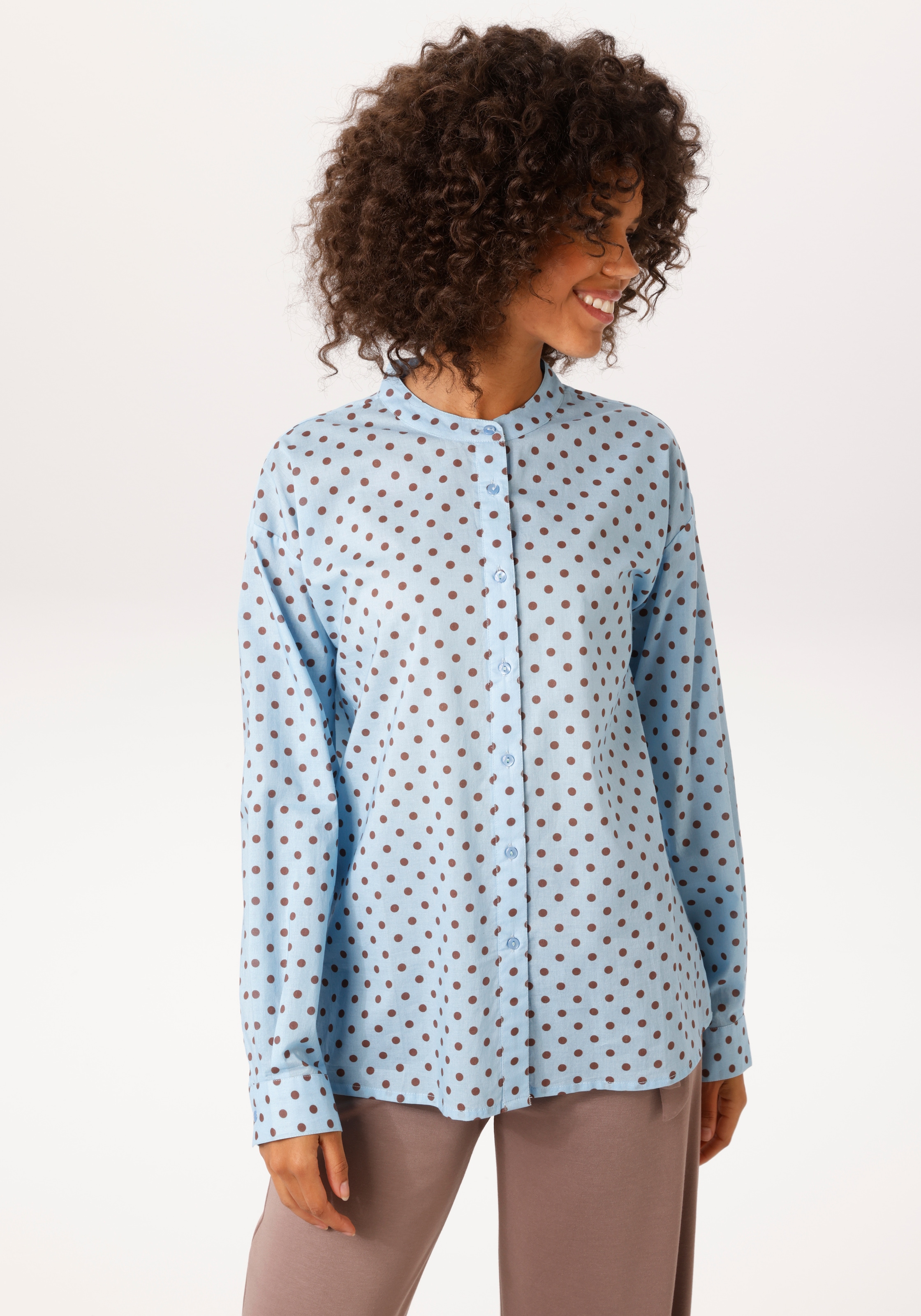 Aniston CASUAL Langarmbluse allover mit kleinen Punkten bedruckt - NEUE KOL günstig online kaufen