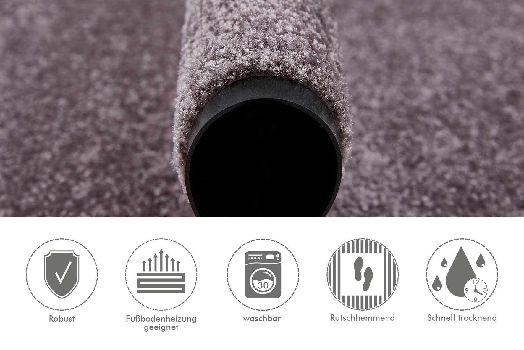 Andiamo Fußmatte »Super Wash & Clean, Made in Belgium«, rechteckig, 7 mm Höhe, Schmutzfangmatte, Uni Farben, rutschhemmend, waschbar
