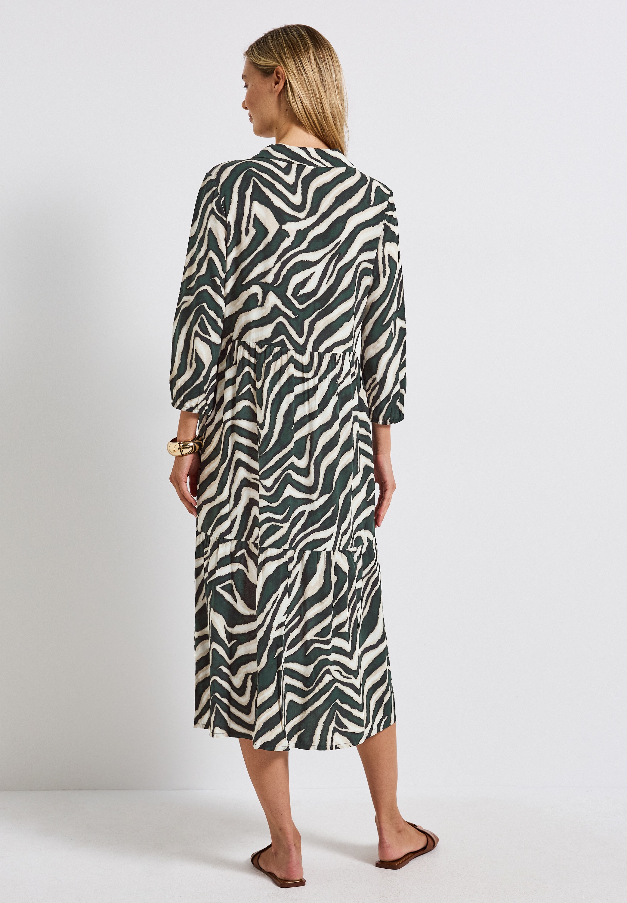 STREET ONE Volantkleid Ohne Taschen Sommerkleid 3/4-Arm und gemustert günstig online kaufen