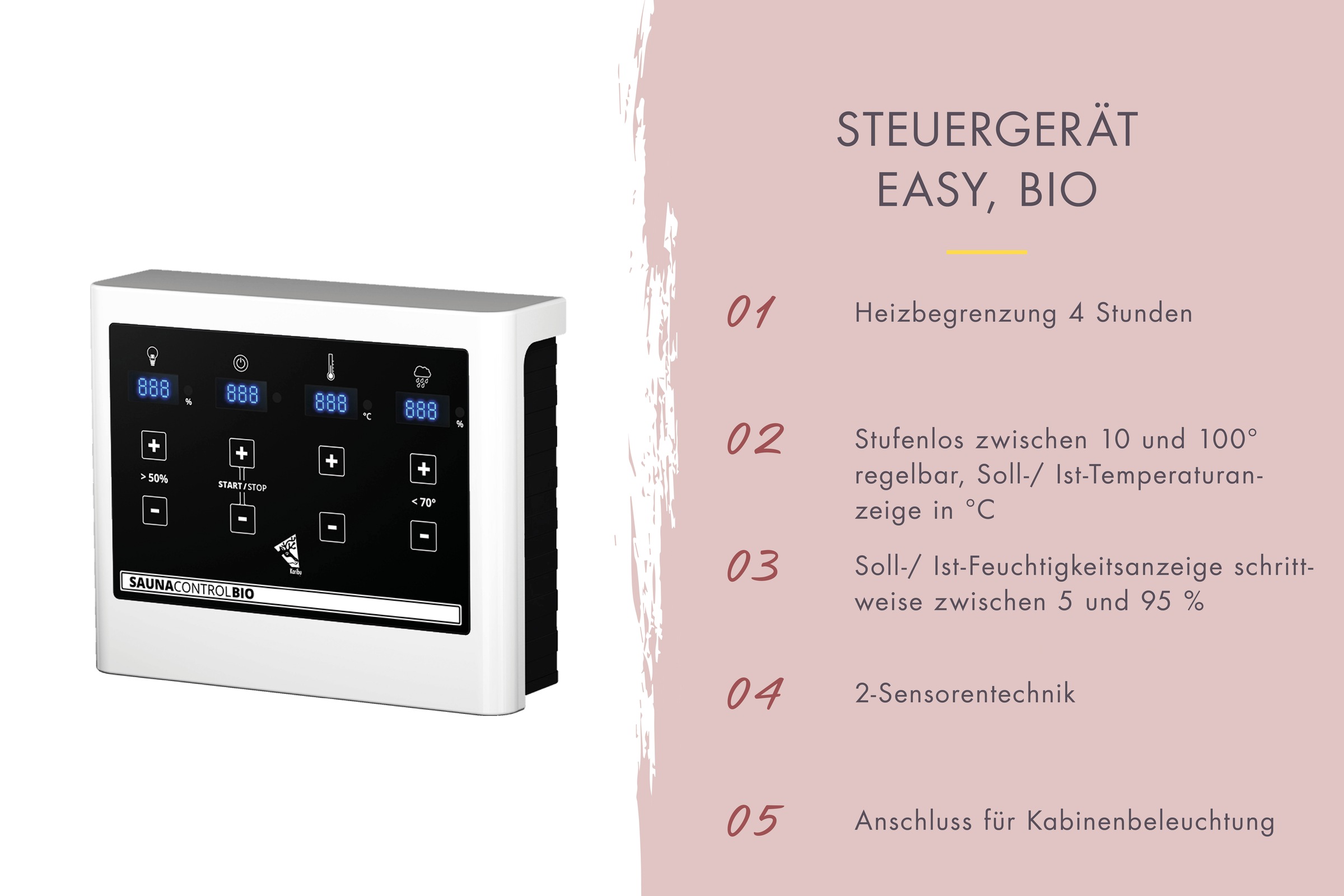Karibu Sauna »Soraja« Set,  Ofen 9 kW Bio externe Strg easy