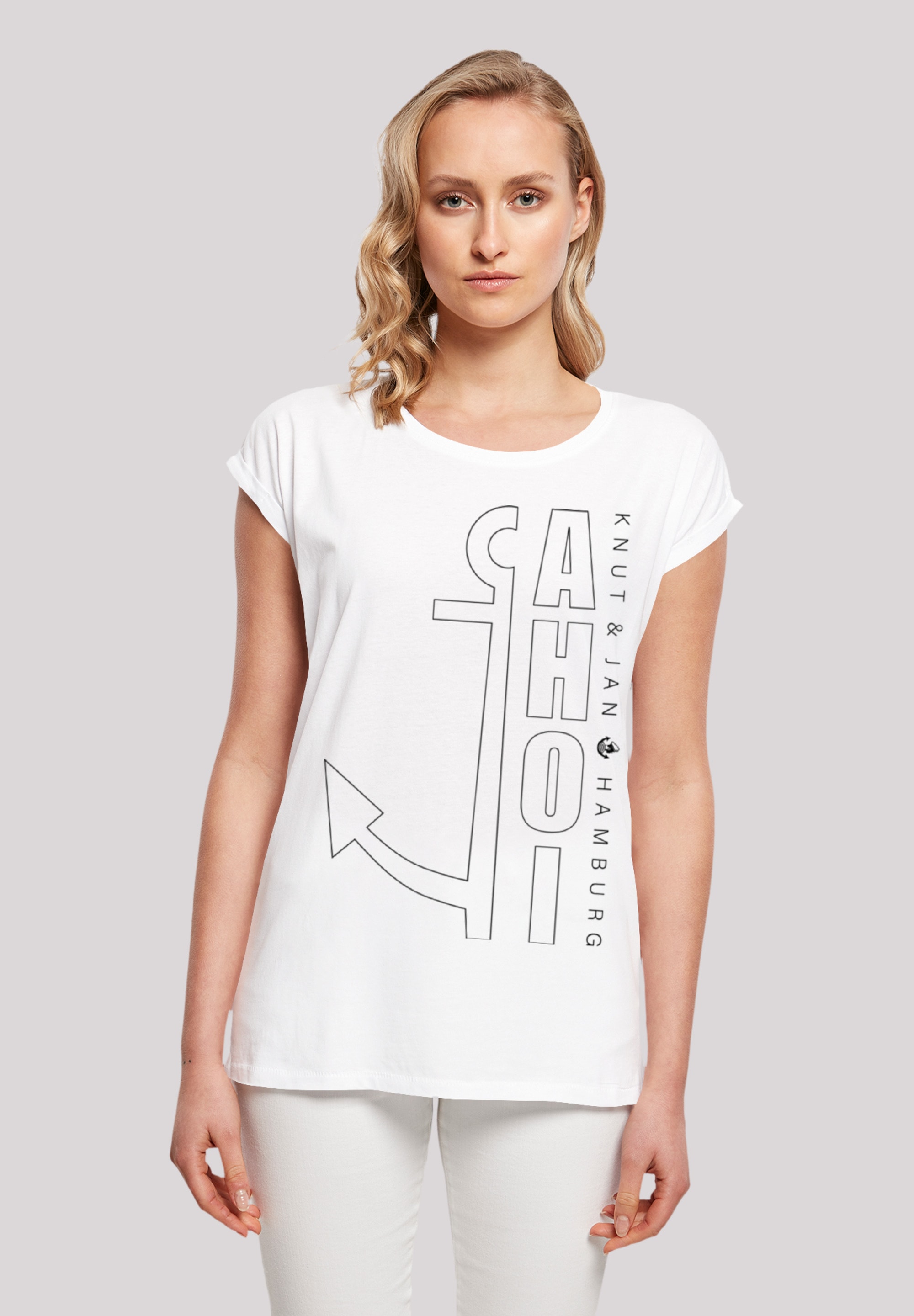 F4NT4STIC T-Shirt »Ahoi Anker Outlines Knut & Jan Hamburg«, Print für  bestellen | BAUR