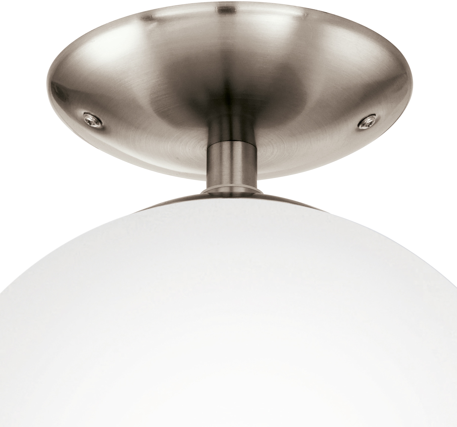 EGLO Deckenleuchte »RONDO Deckenlampe, Stahl und Glas, E27, IP20, Wohnzimmerlampe, Lampe«, 1 flammig, Leuchtmittel E27 | Leuchtmittel wechselbar-ohne Leuchtmittel, Deckenleuchte, H31,5 x Ø25 cm, nickel-matt, 1X60W exkl.