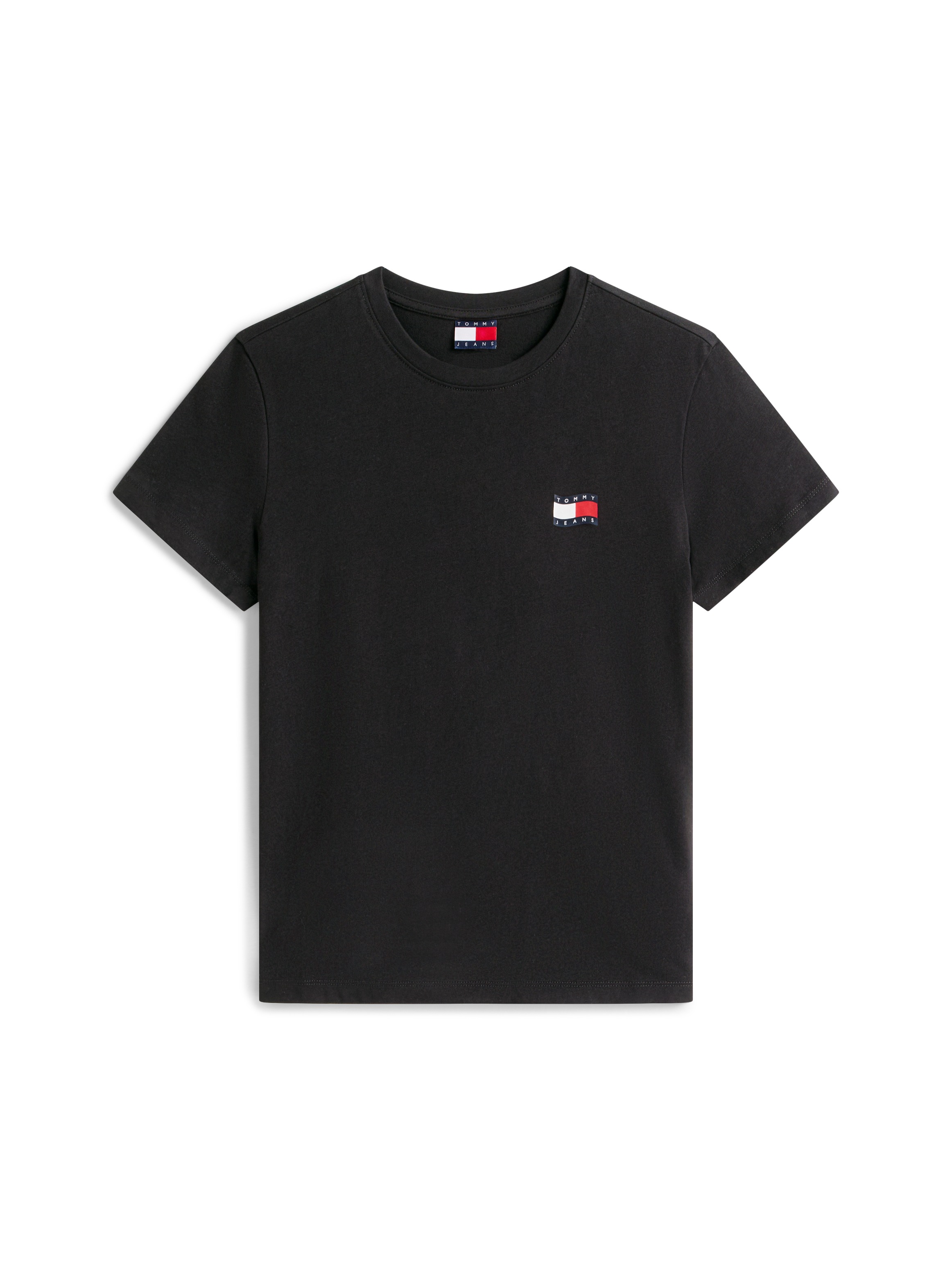 Tommy Jeans Kurzarmshirt »TJW REG WAVY FLAG SS TEE EXT« Tommy Flag-Badge auf Brust, Jersey aus reiner Baumwolle