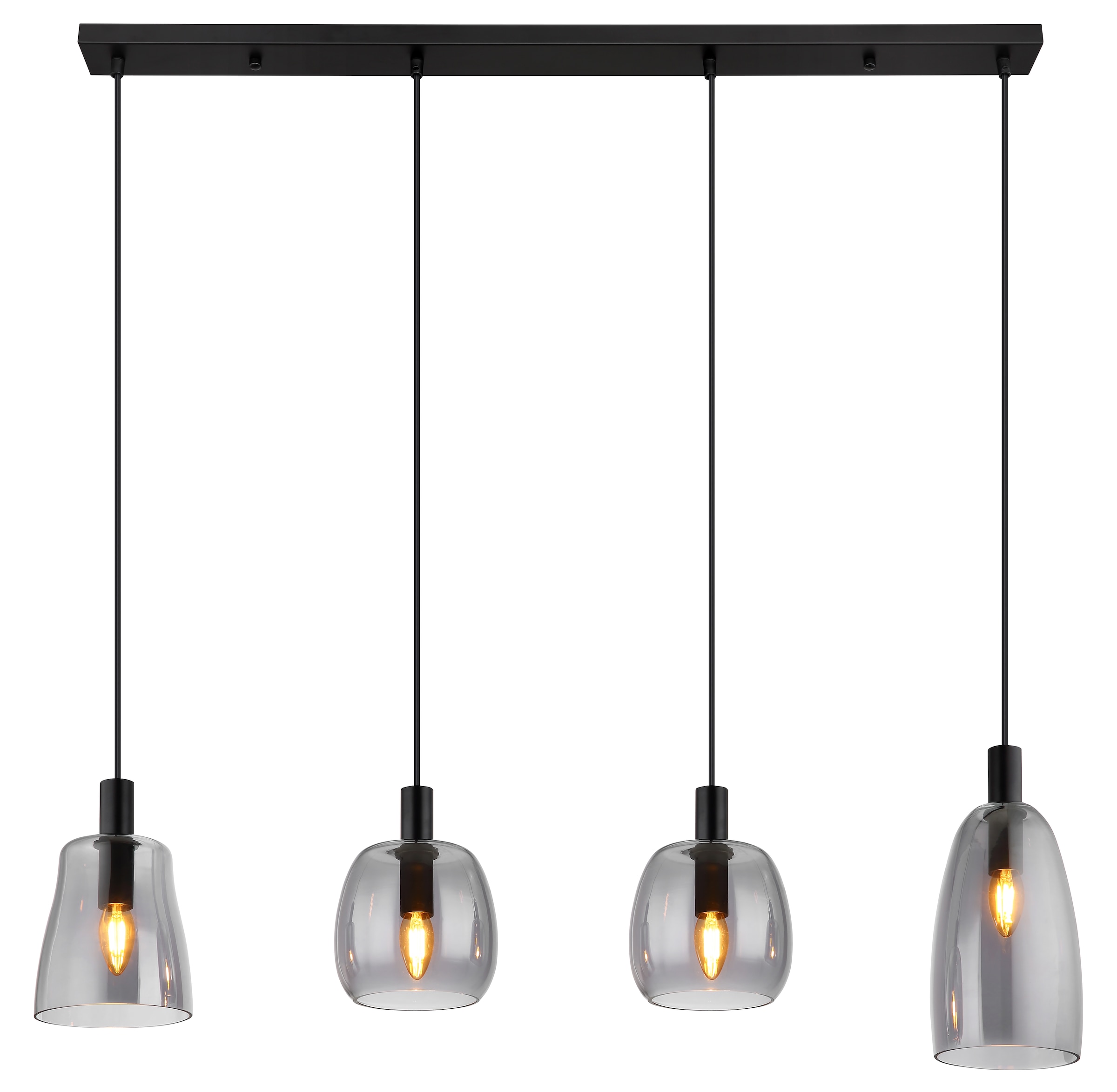 "GLOBO LIGHTING Hängeleuchte ""GARRI"", transparent (schwarz), 1 Stk., Leuchten, Hängelampe/Pendelleuchte/Esszimmer/Wohnzimmer/Esstisch, Hängeleuchte"