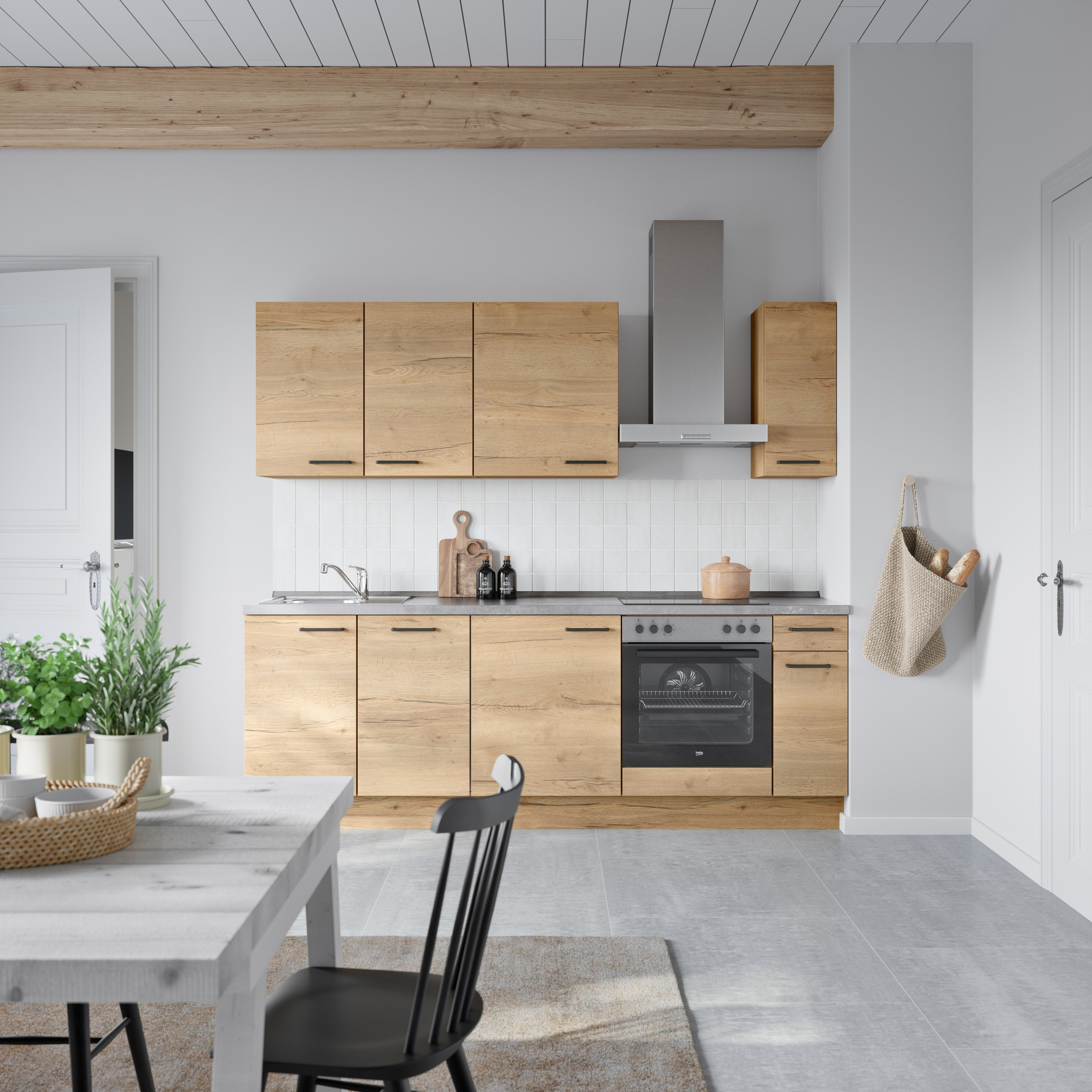nobilia® Küchenzeile »"Structura I"«, vormontiert, Ausrichtung wählbar, Breite 240 cm, wahlw. mit E-Geräten