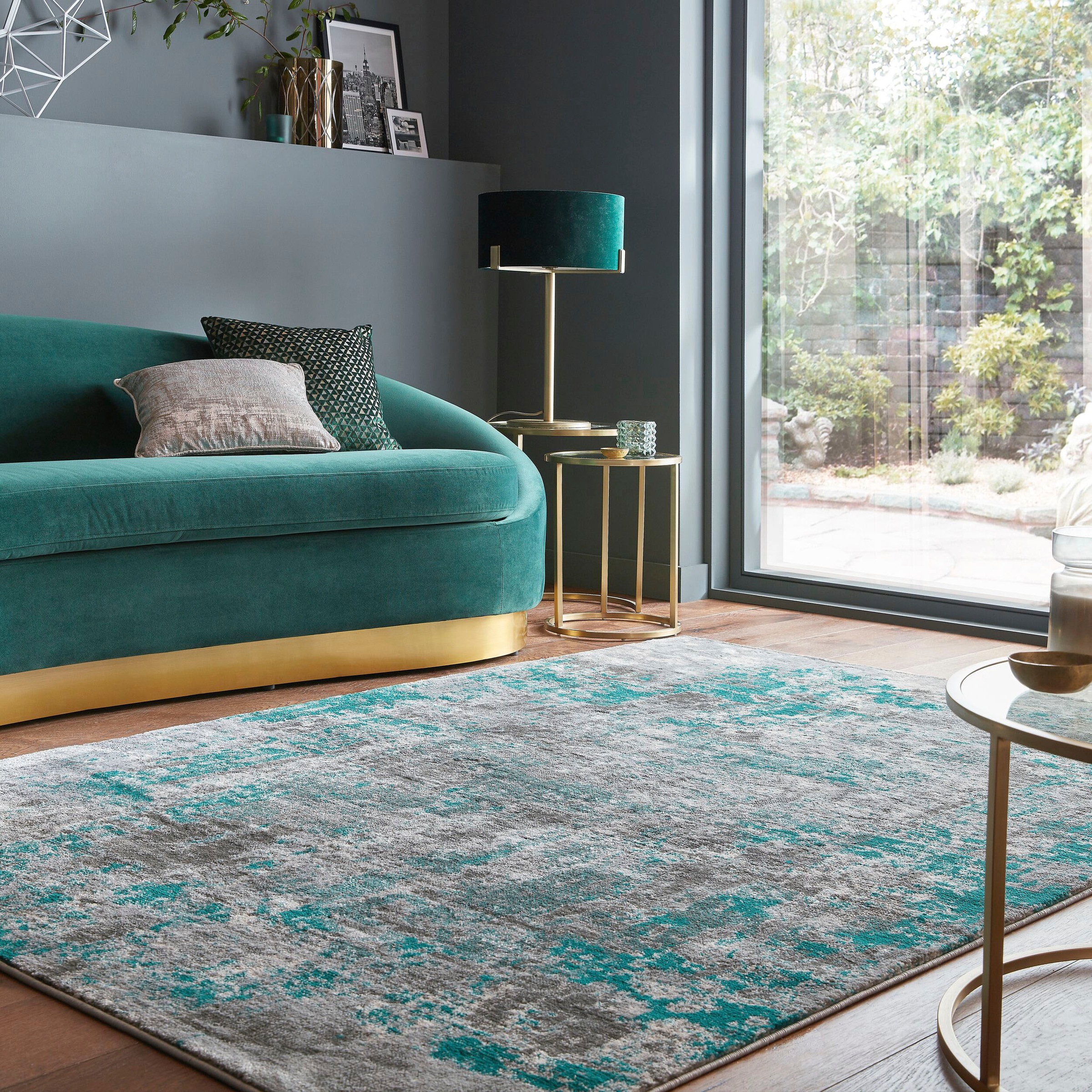 FLAIR RUGS Teppich »Wonderlust«, fußbodenheizungsgeeignet, BAUR Design, Vintage rechteckig, Rechnung Abstrakt mehrfarbig, auf 