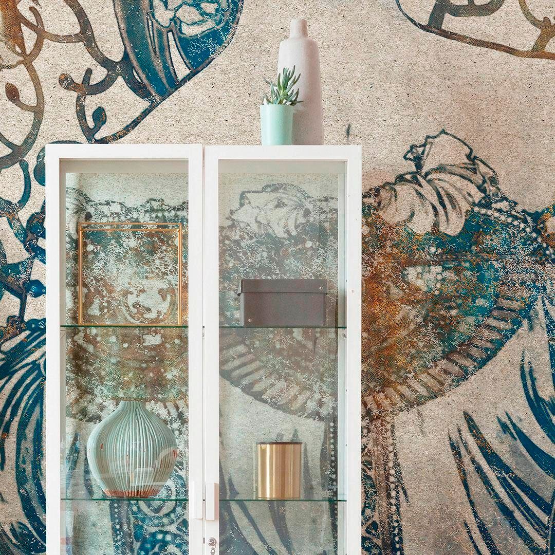 Komar Vliestapete »Digitaldruck Vlies -  Porcelaine - Größe 300 x 280 cm« bedruckt glatt Wohnzimmer, Schlafzimmer