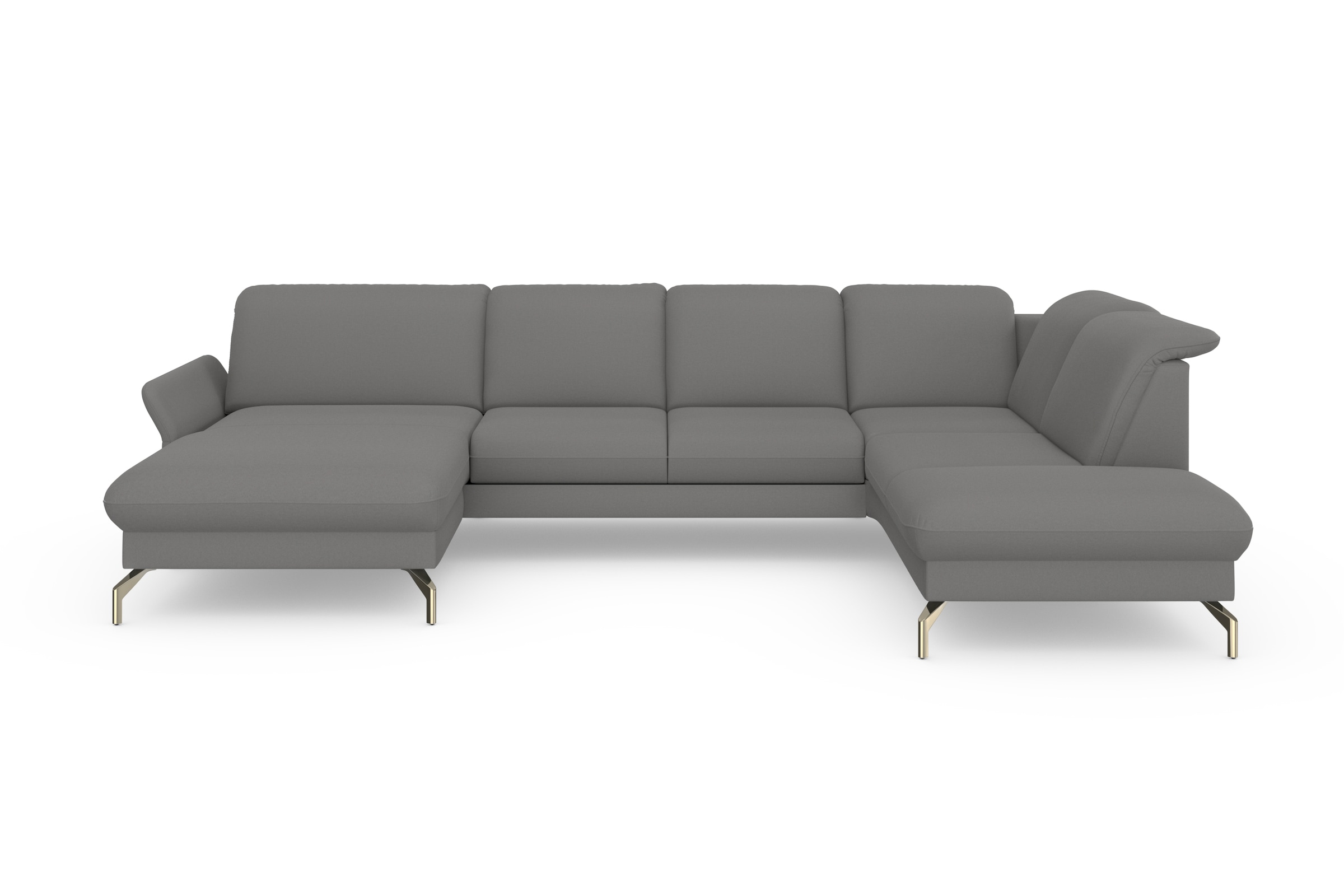 sit&more Wohnlandschaft »Fashion U-Form«, wahlweise mit Kopfteilverstellung, Vorziehsitz, motorisch, Nickelfüße