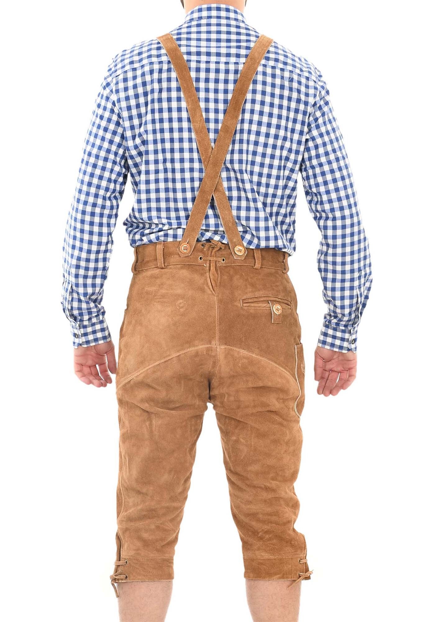 Alessandro Salvarini Trachtenlederhose »ASSeppl«, Lederhose aus Echtleder mit Träger im traditionellen Stil
