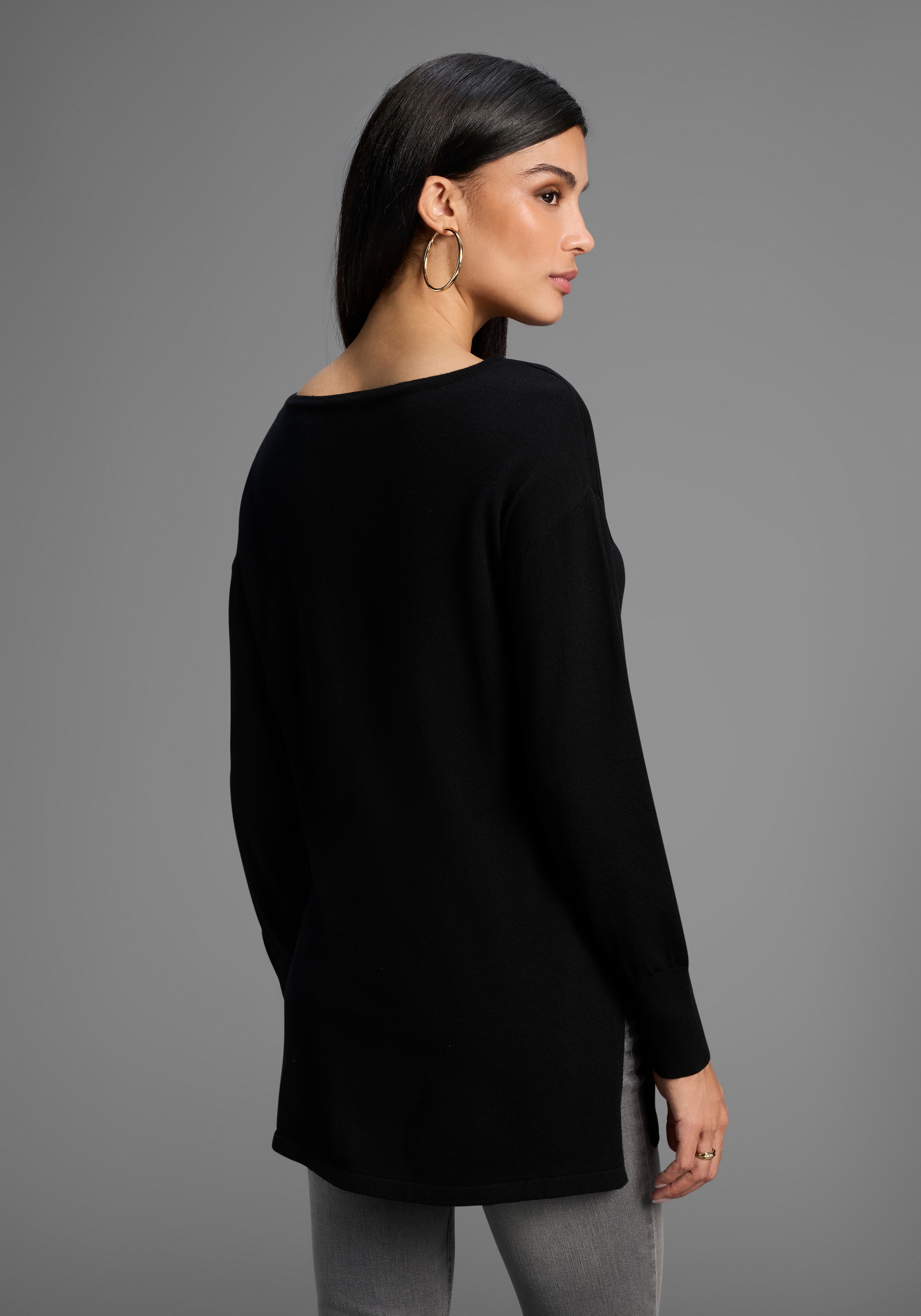 Laura Scott Strickpullover, mit Meshstreifen - NEUE KOLLEKTION