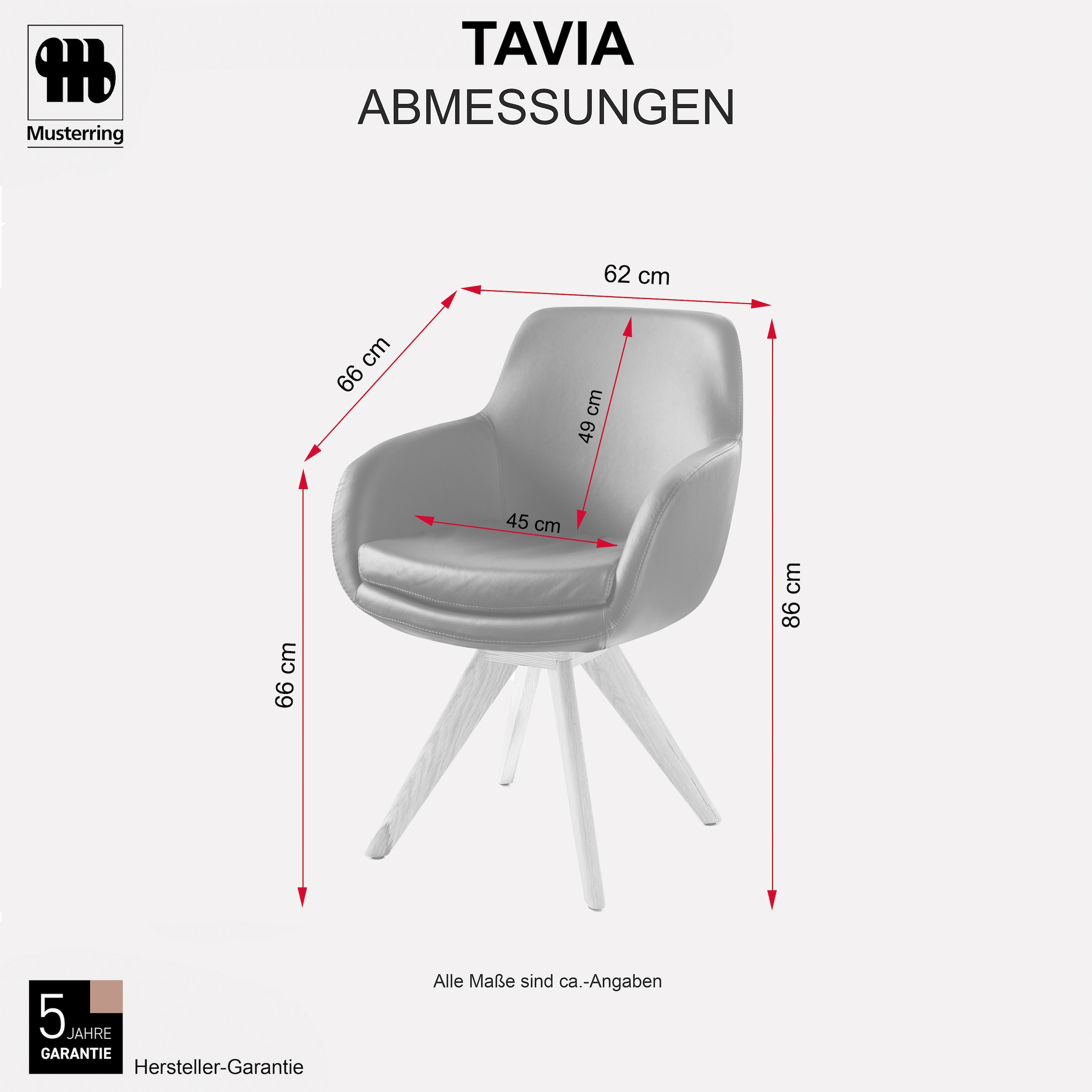 Musterring Esszimmerstuhl »Tavia« (Set) 2 Stk.Stativgestell Wildeiche massiv, Drehfunktion optional, diverse Farben