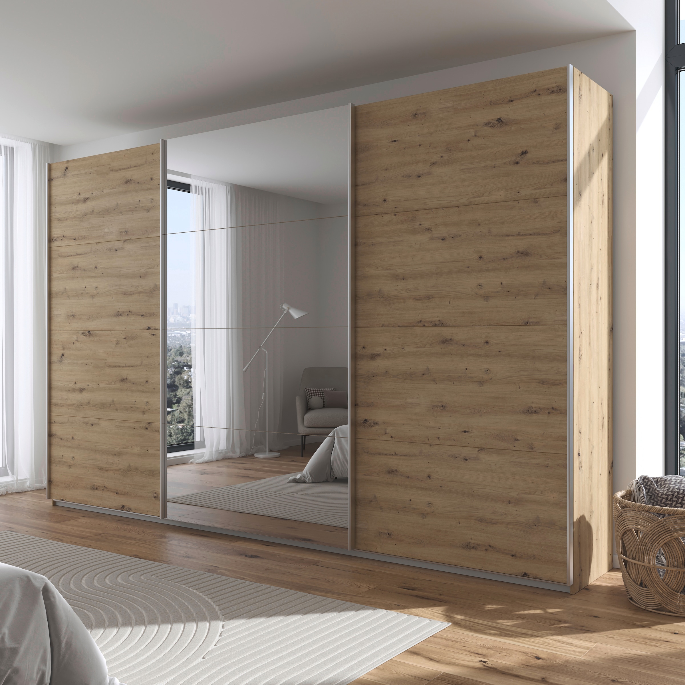 rauch Schwebetürenschrank »Kleiderschrank Schrank Garderobe AGORDO«, Top Innenausstattung, in 4 Breiten und 2 Höhen MADE IN GERMANY