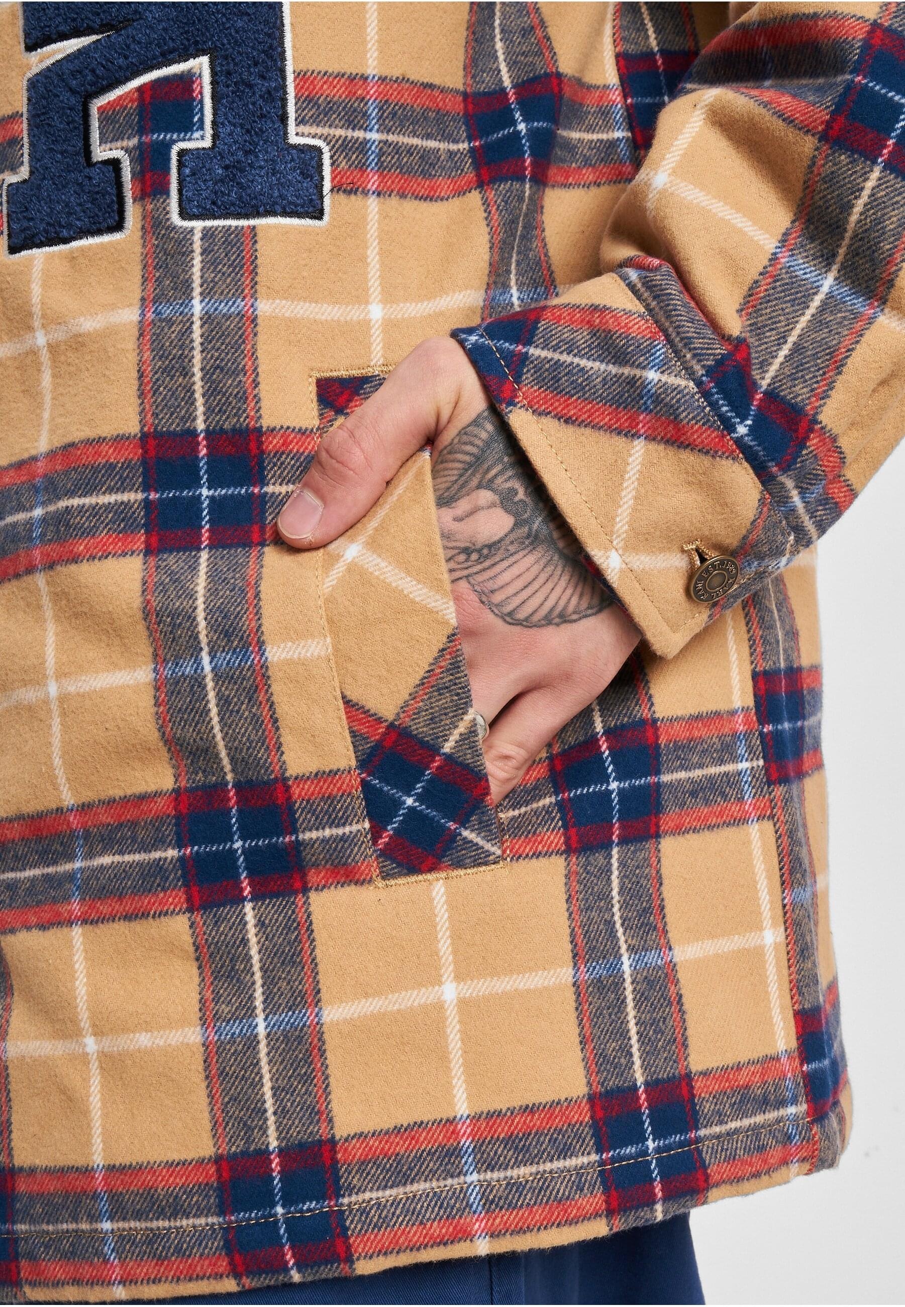 Karl Kani Allwetterjacke »Karl Kani Herren Woven Retro Heavy Flannel Shirt Jacket«, (1 St.), ohne Kapuze