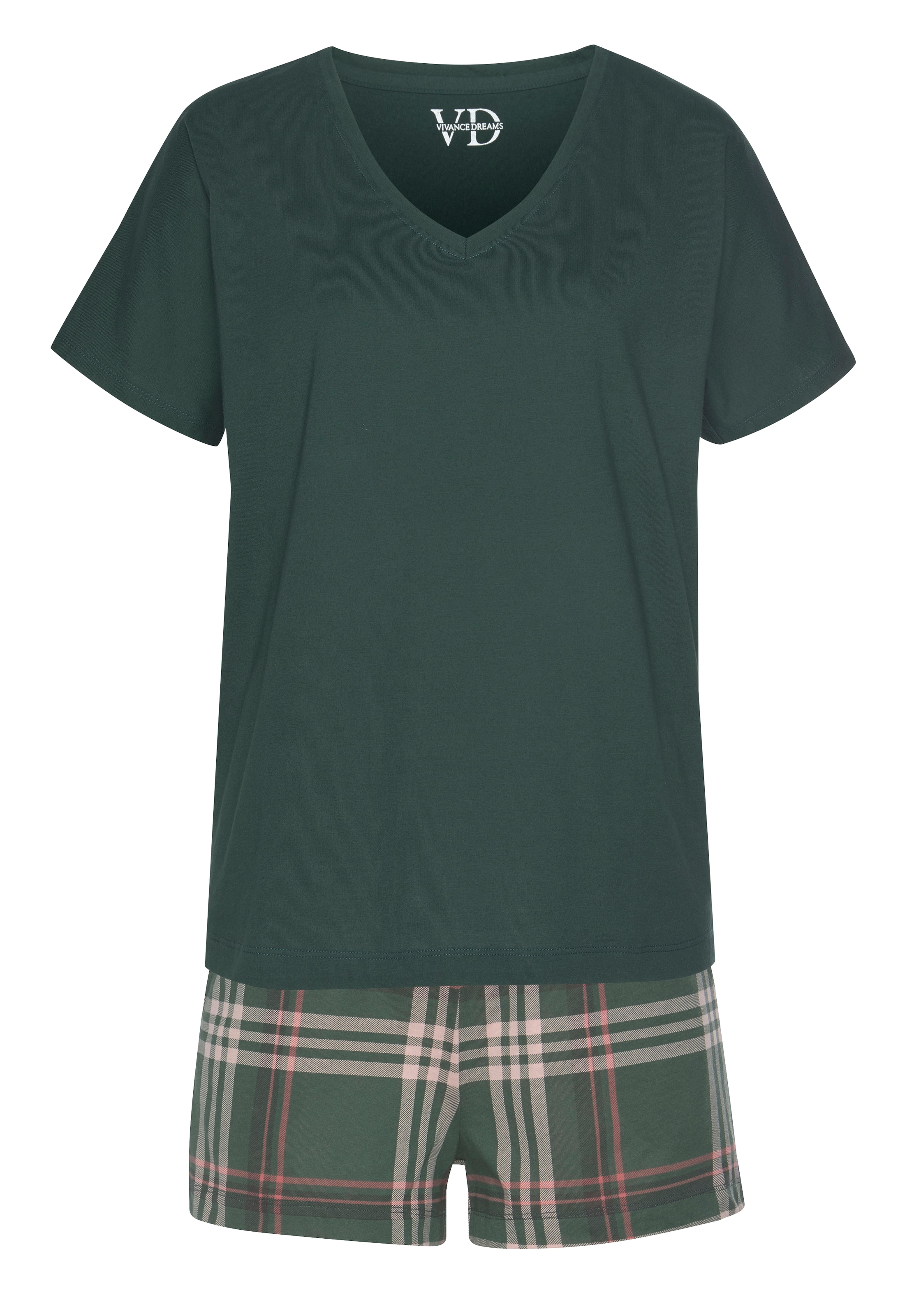 Vivance Dreams Shorty, (2 tlg.), Elastischer Bund in Smok-Optik