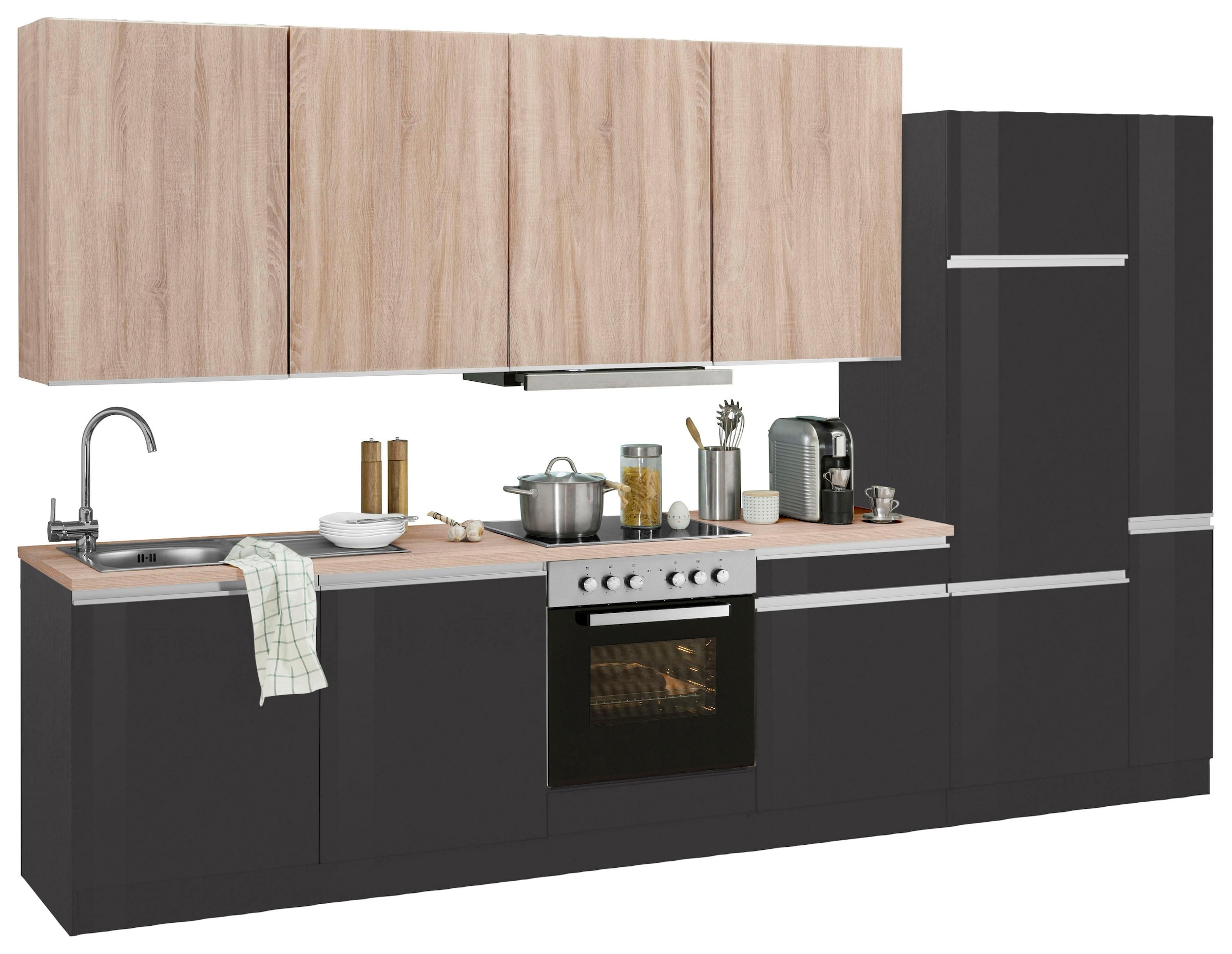 KOCHSTATION Küchenzeile »KS-Ohio«, mit E-Geräten, Breite 330 cm