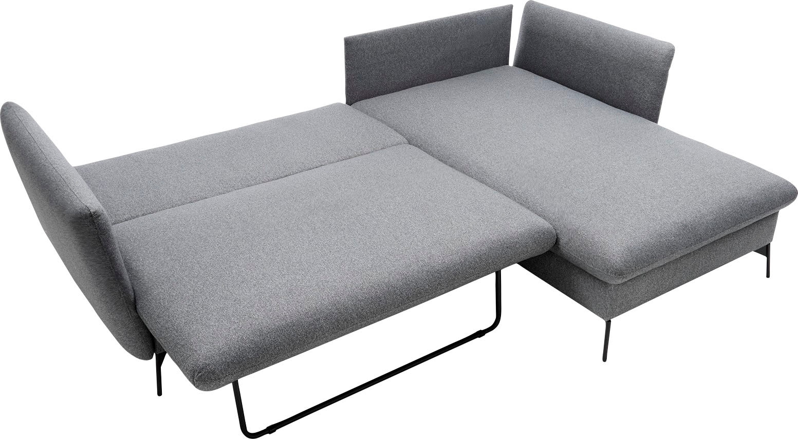 andas Ecksofa »LIVORNO,258 cm, L-Form,«, Schlaffunktion u. Bettkasten (139/224cm), Samt, Struktur, Webstoff