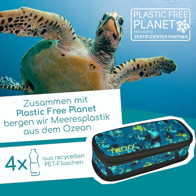neoxx Schreibgeräteetui »Catch, Petrol Extrem«, aus recycelten PET-Flaschen  | BAUR